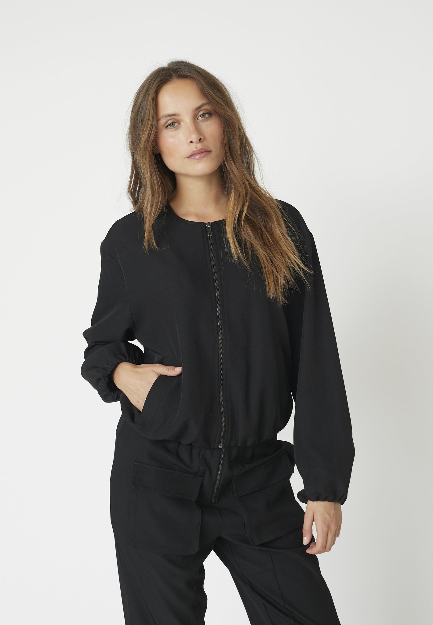 Luna Balloon Zip Jacket - Black