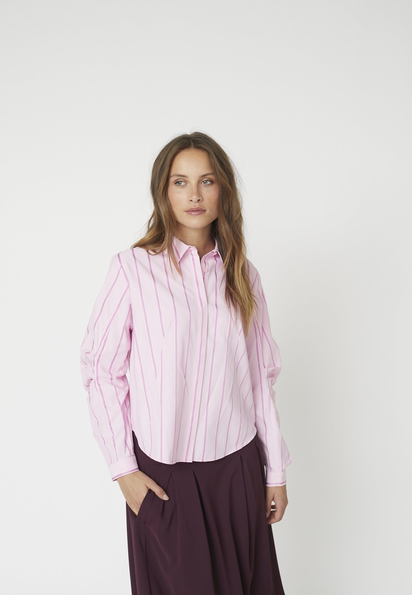 Rosalina Stripe Shirt - Pale Pink