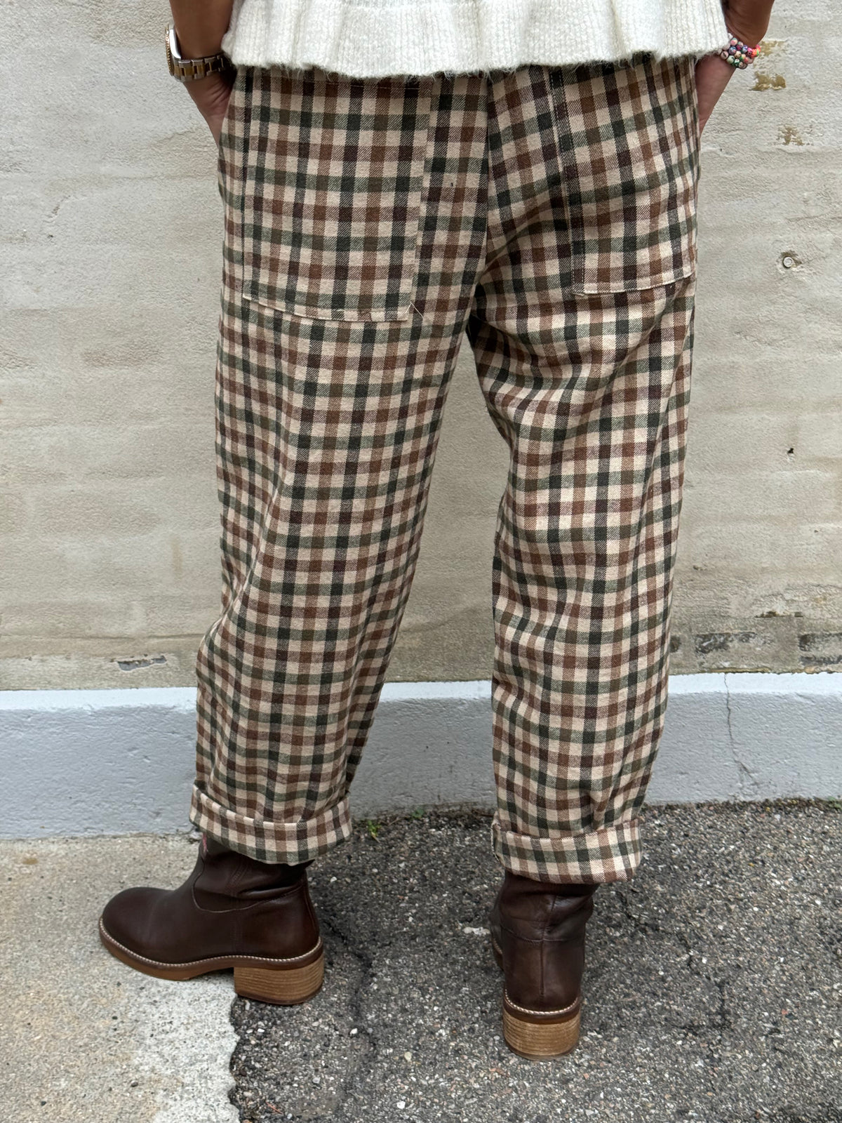 Lotta Check Pants - Khaki/Brown/Beige