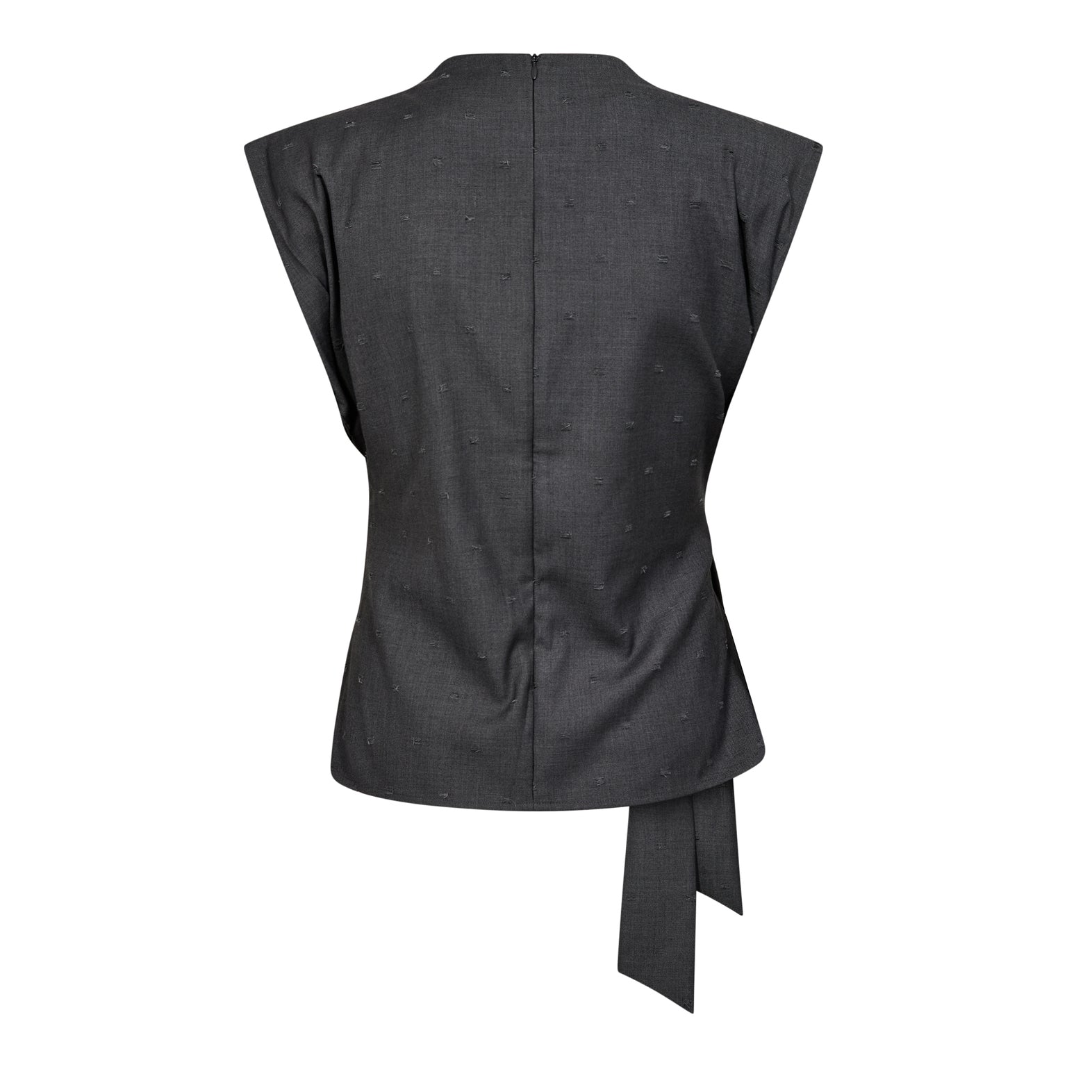 Saga Pleat Top - Mid Grey