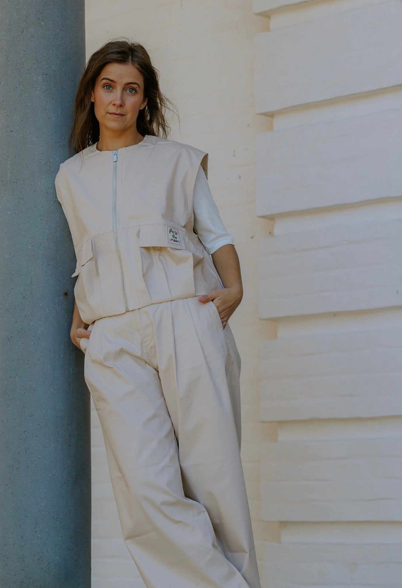 Patch Vest - Beige