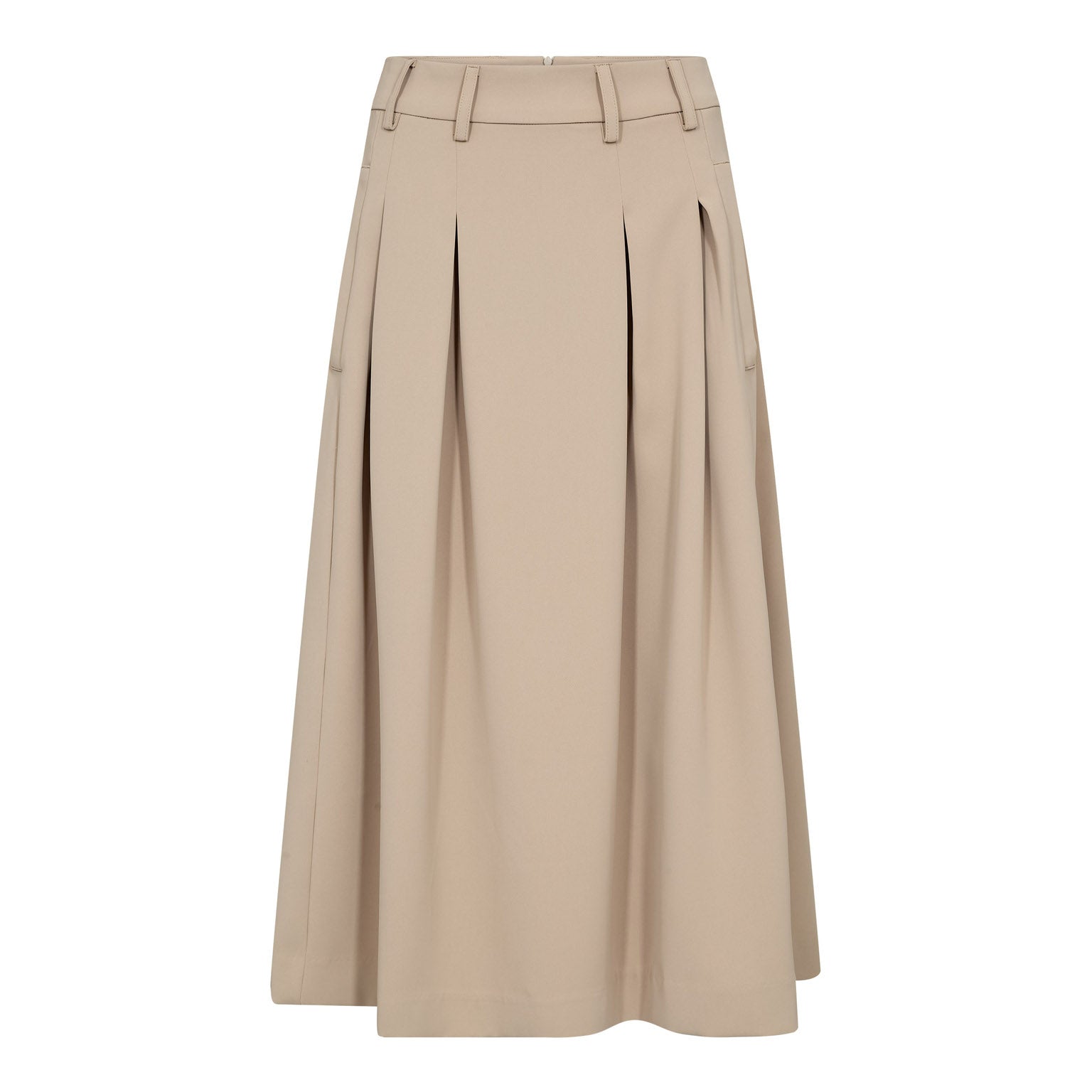 Anya Midi Pleat Skirt - Sand