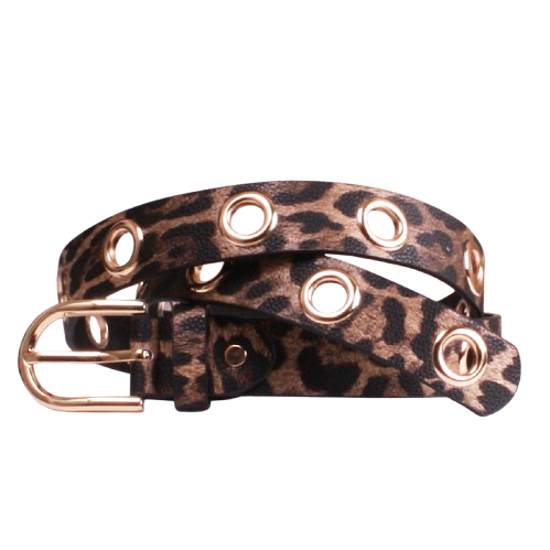 Alva belt w rings leopard