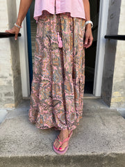 LUNA maxi frill skirt - Imperial Rose