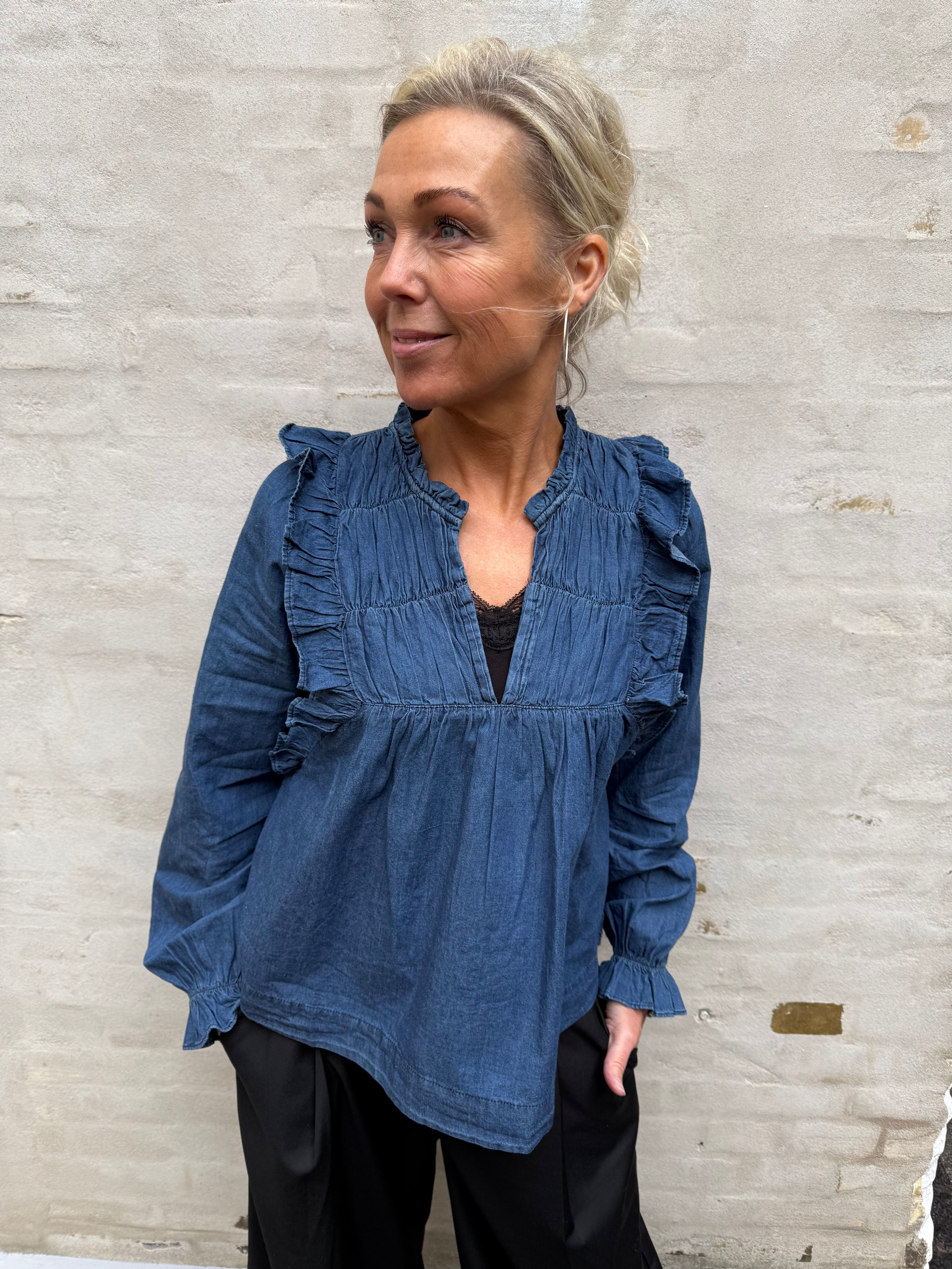 Janis Denim Blouse - Blue