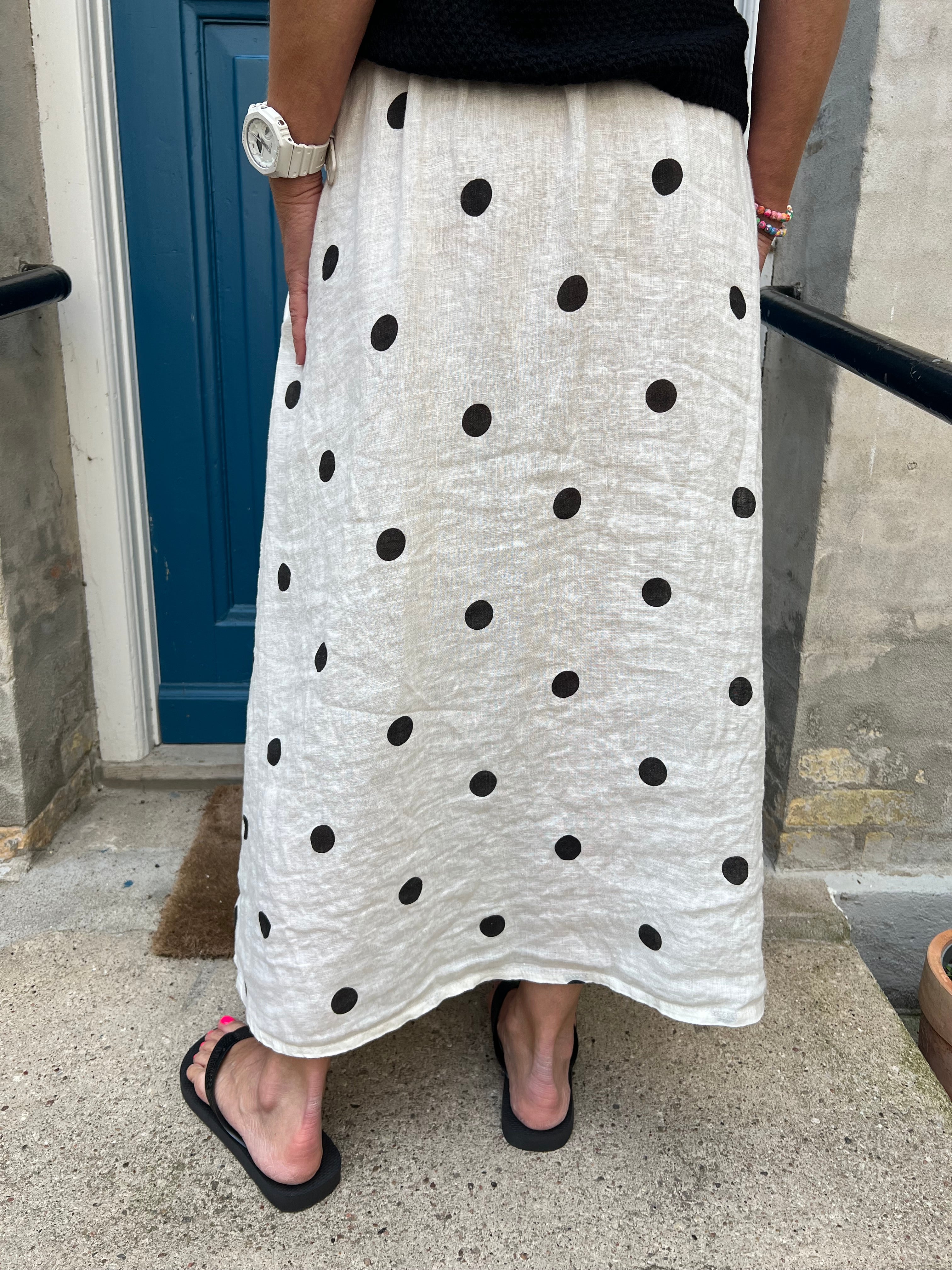 MELINA linen wrap skirt - Dot