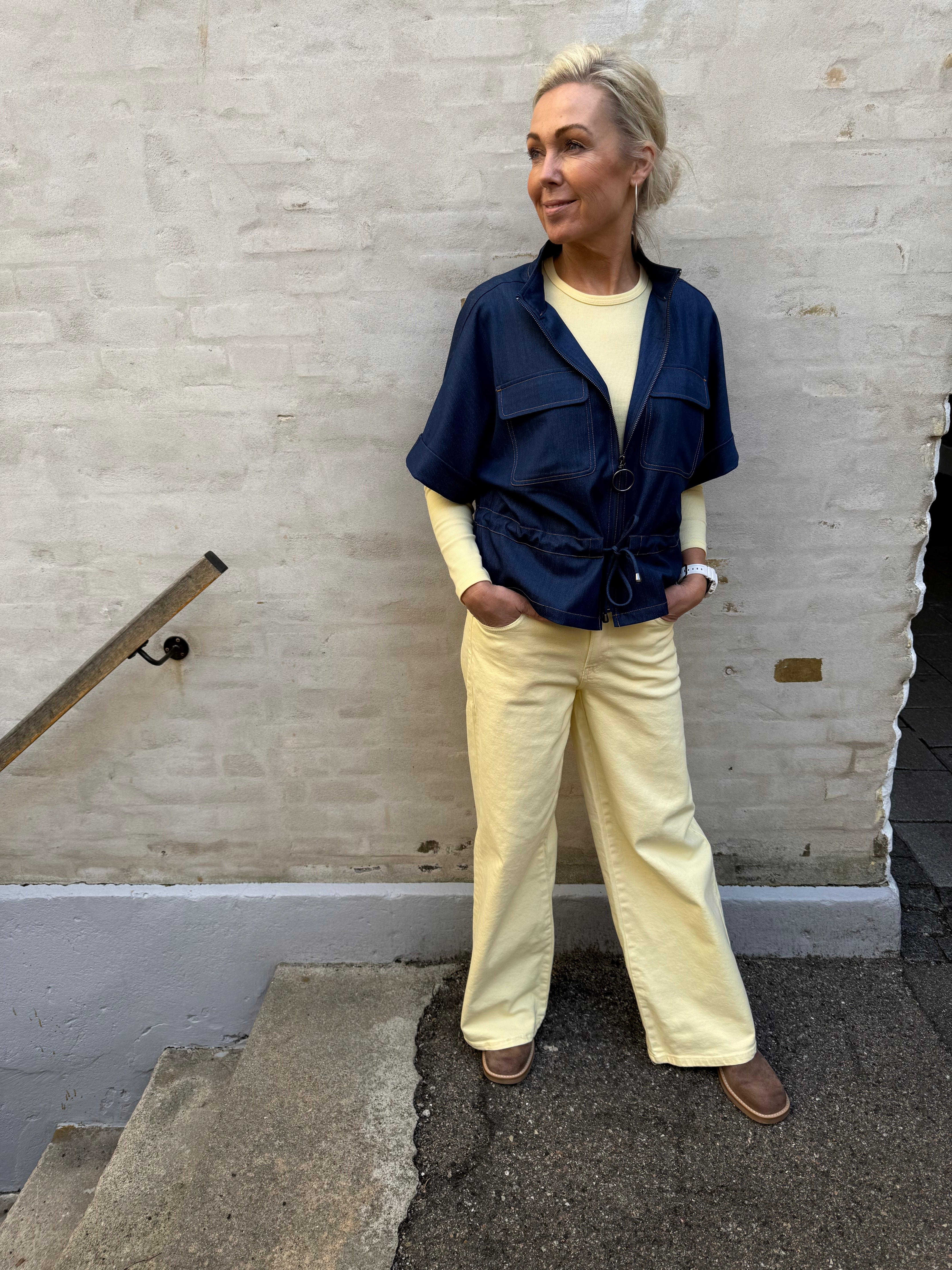 SELMA LW WIDE COLORED JEANS - French Vanilla