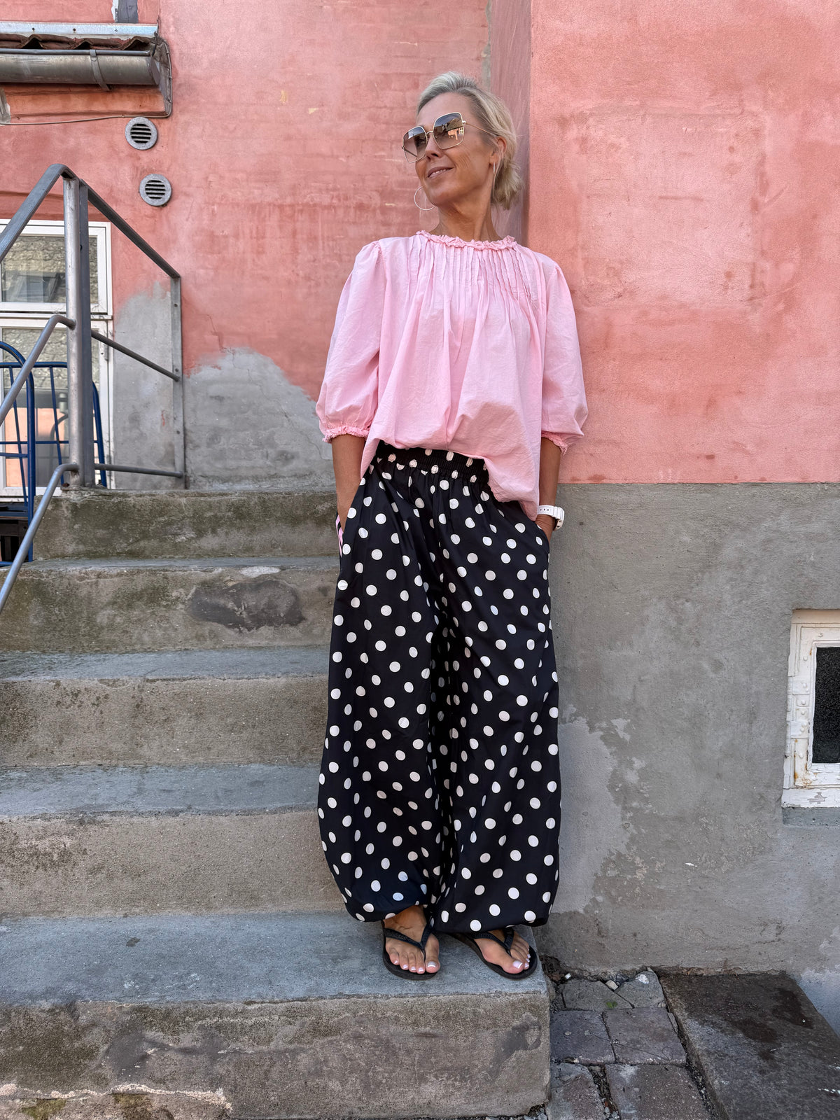 Ballon Dot Pants - Black/White