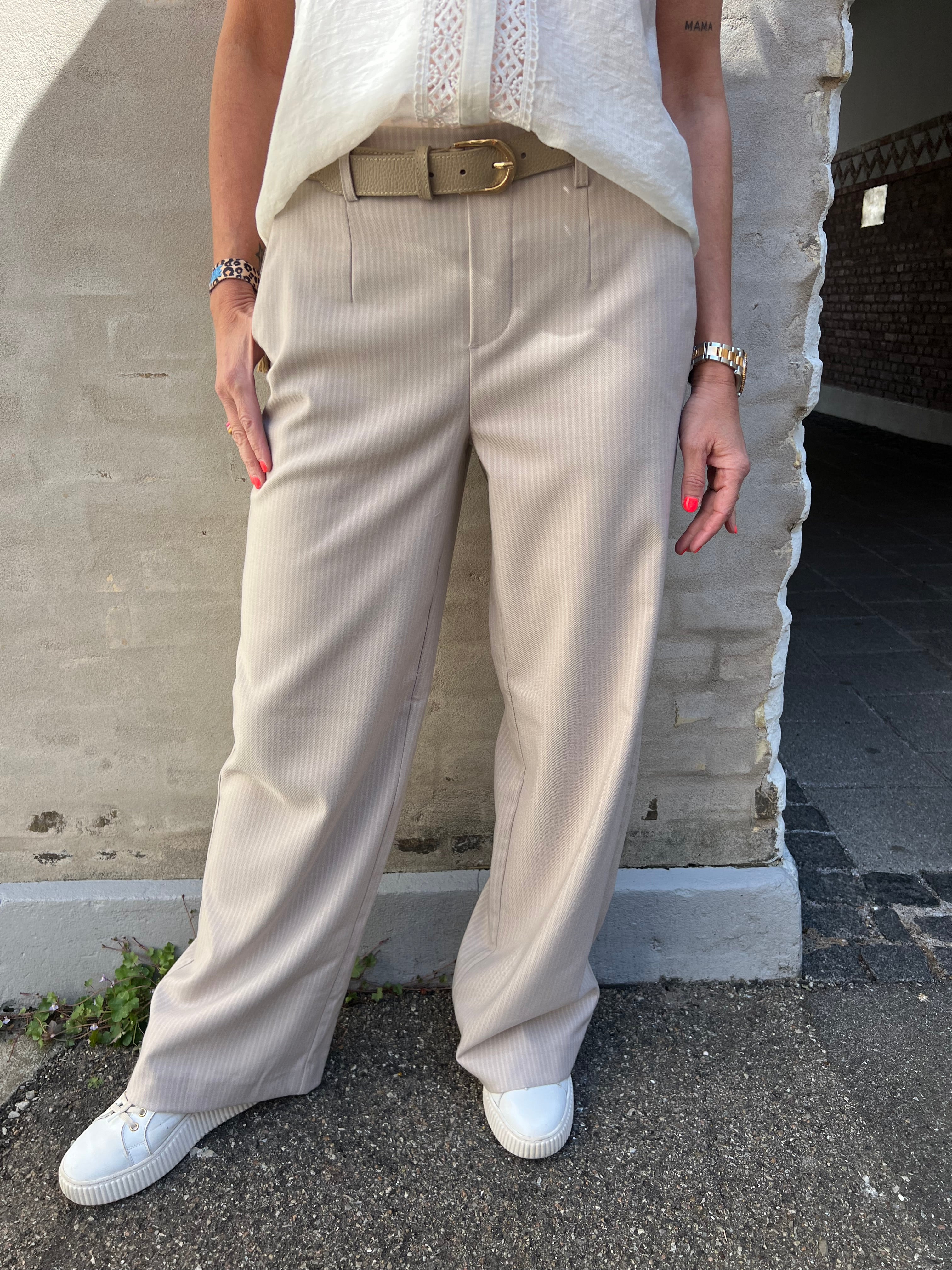 Lisa Wide Pant Sandshell/Cloud Dancer