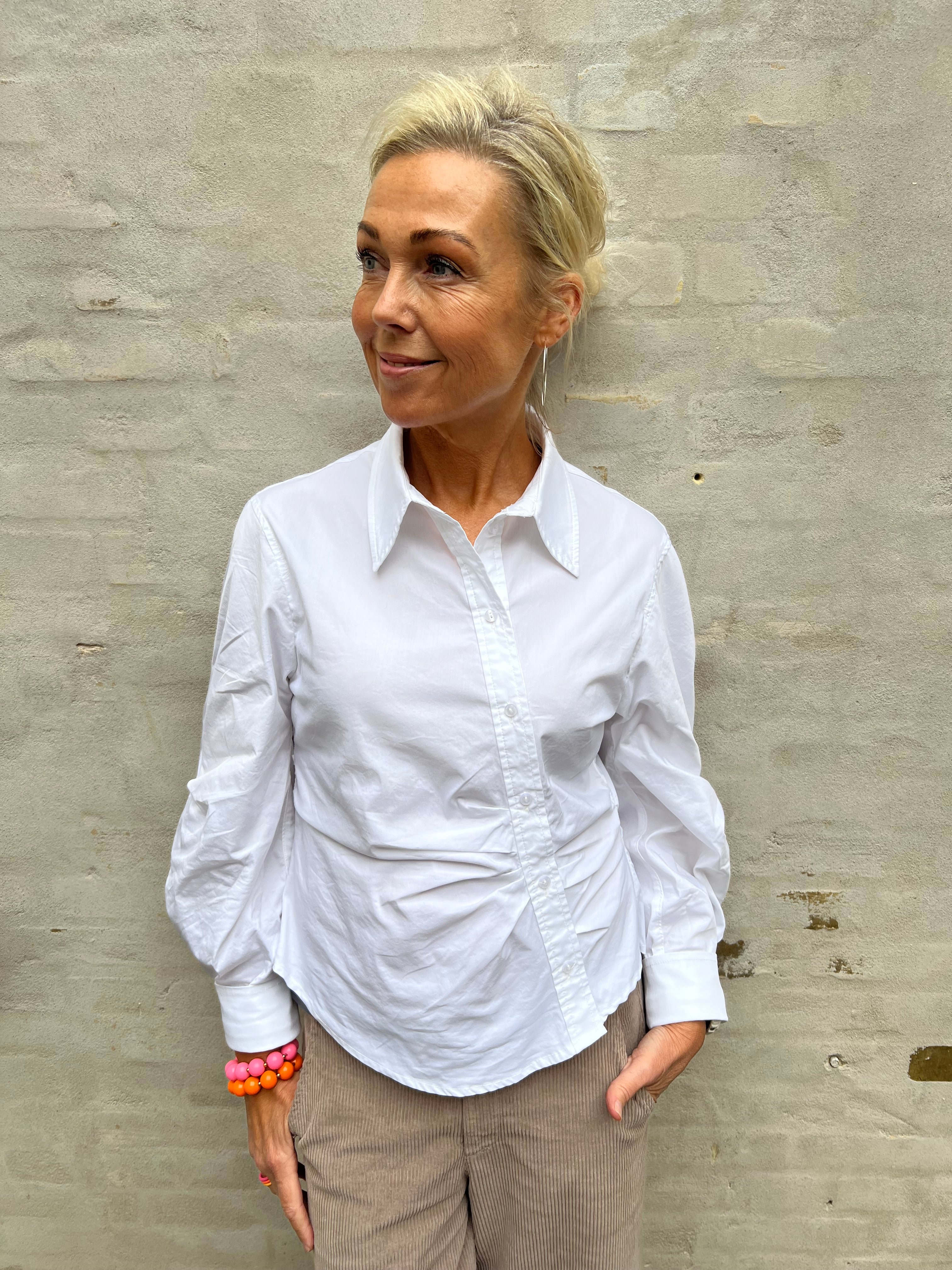 SannaCC Asym Placket Shirt - White