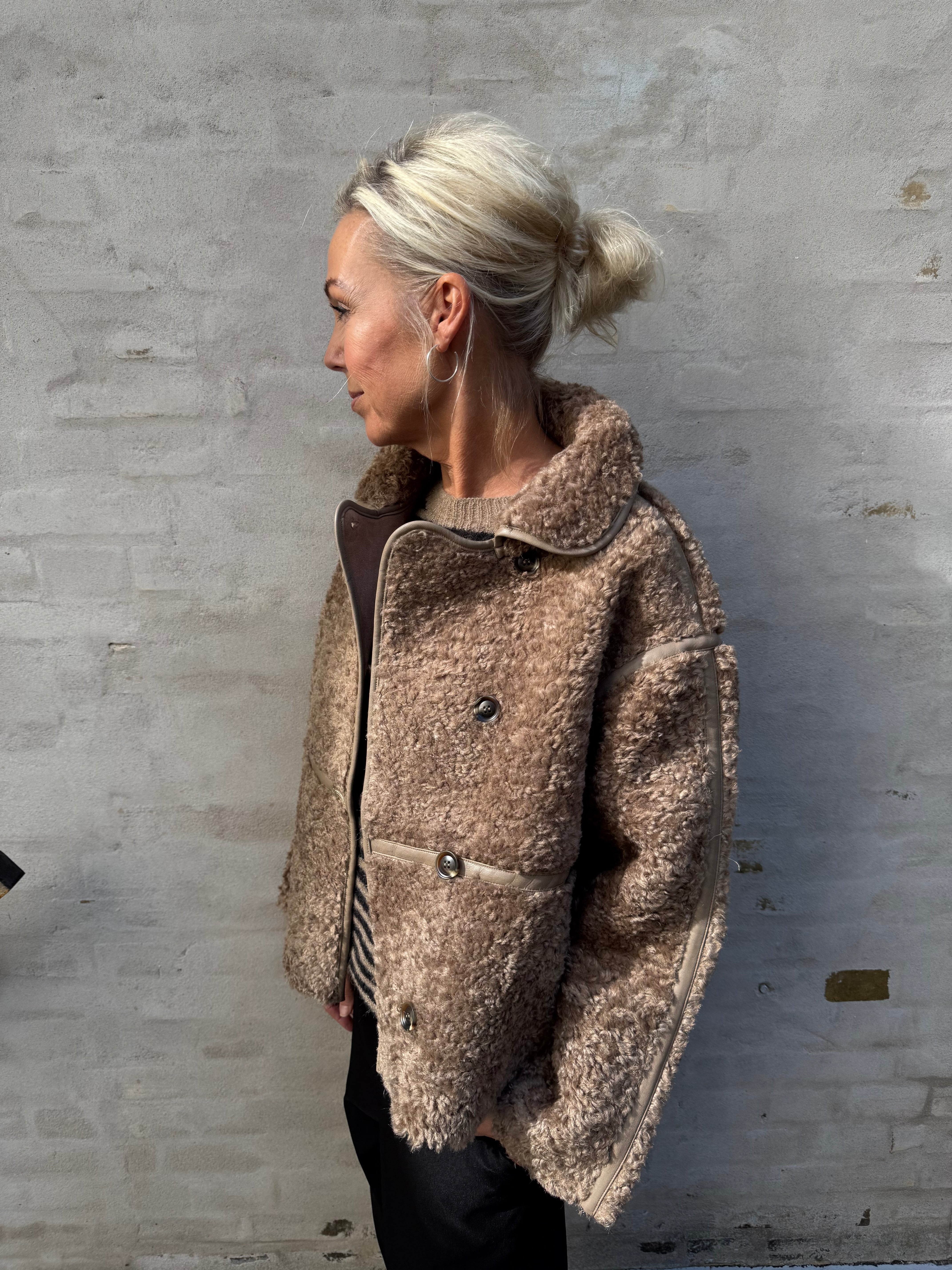 Castor Faux Fur Jacket - Taupe