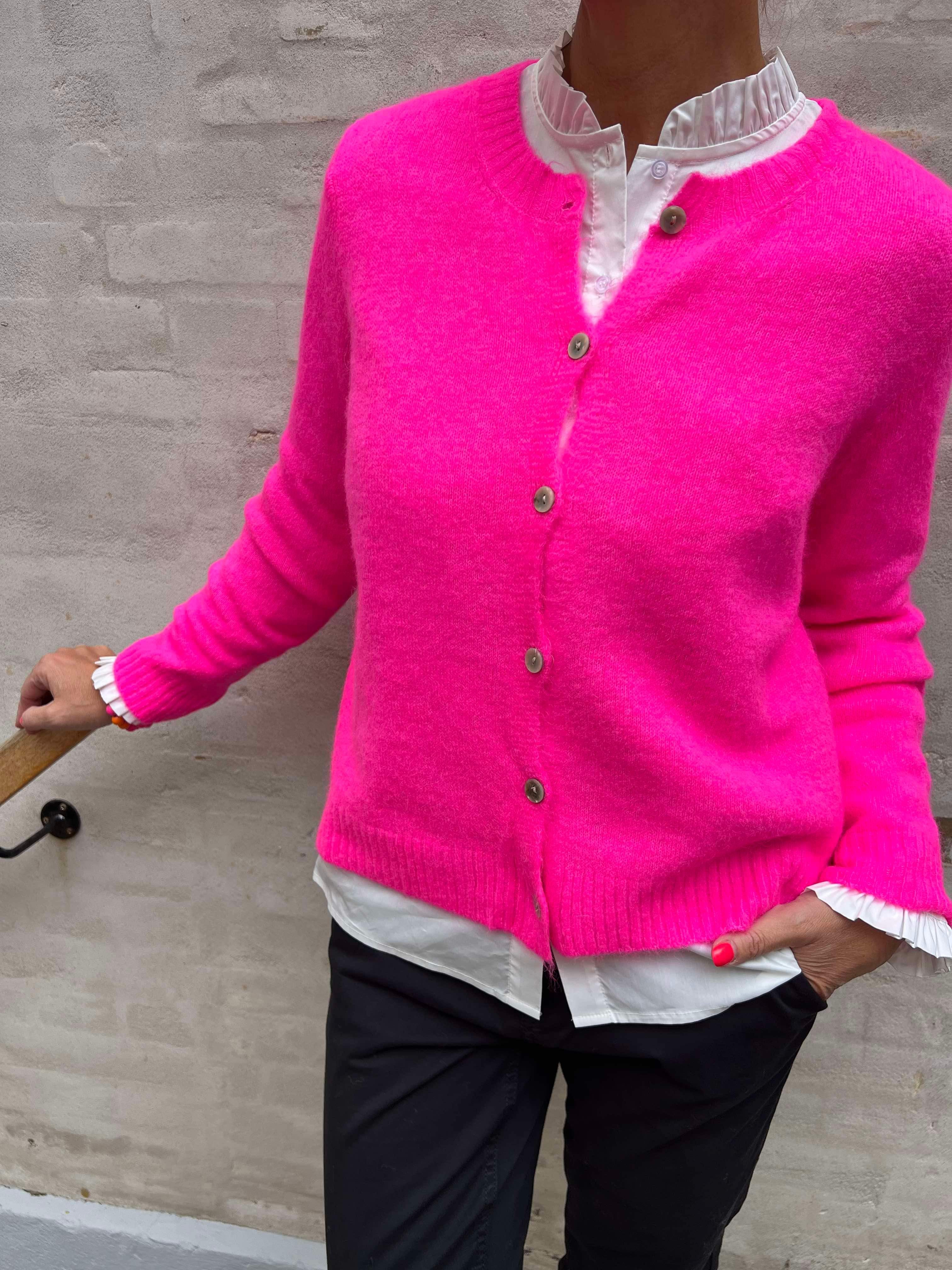 Luxe cardigan neon pink