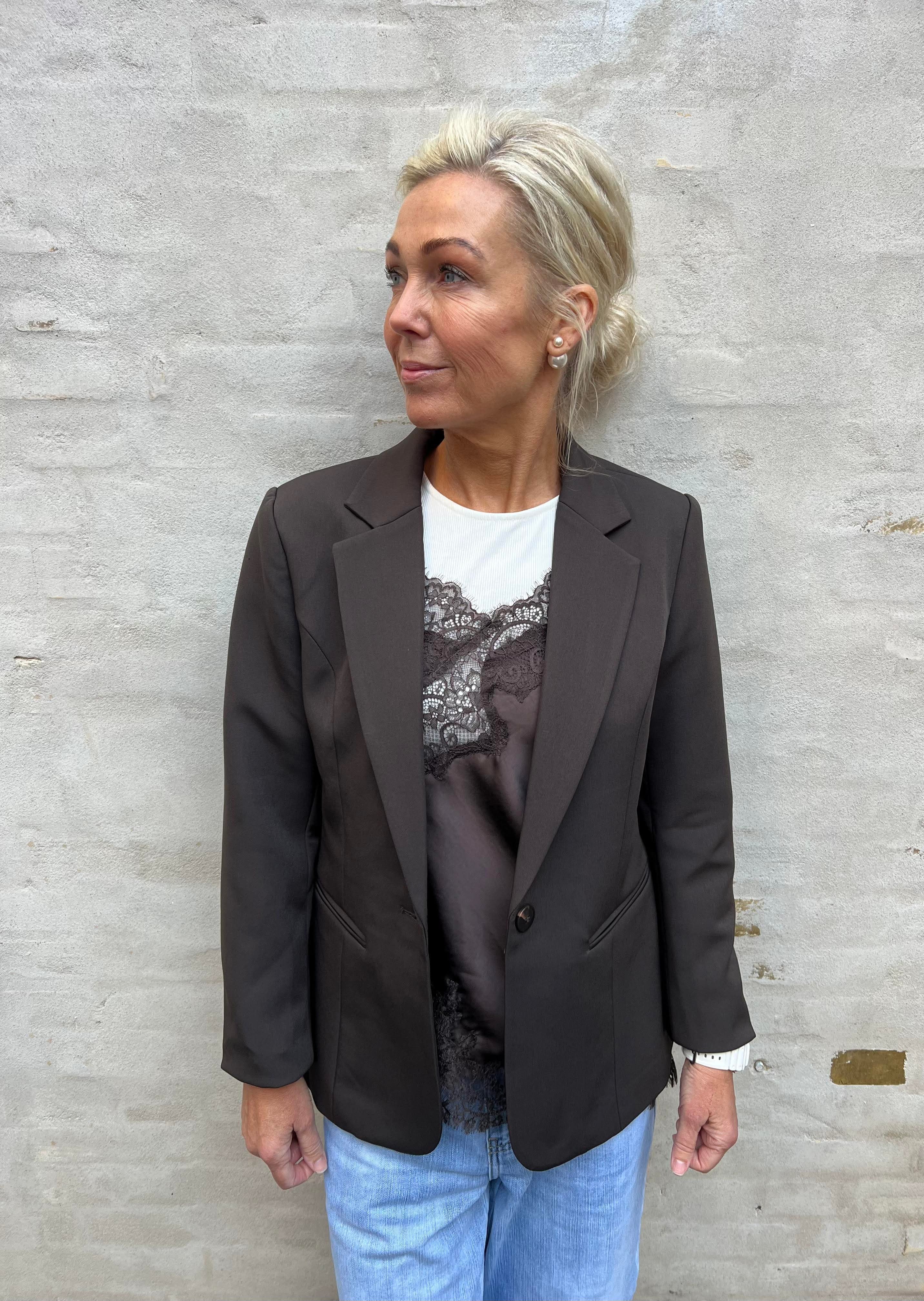 Francine Suit Blazer - Dark Brown
