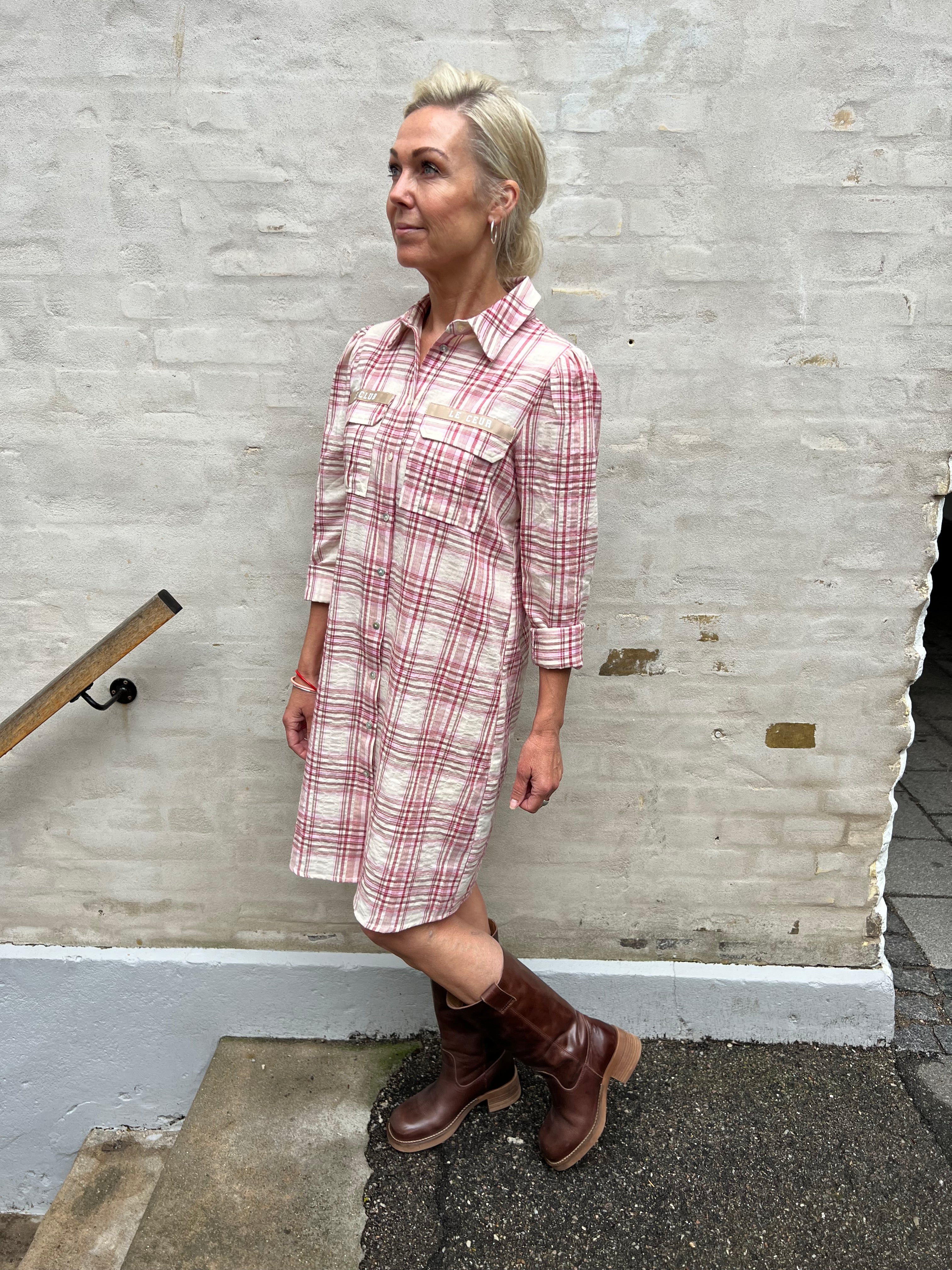 Mili Check Patch Dress - Red Check