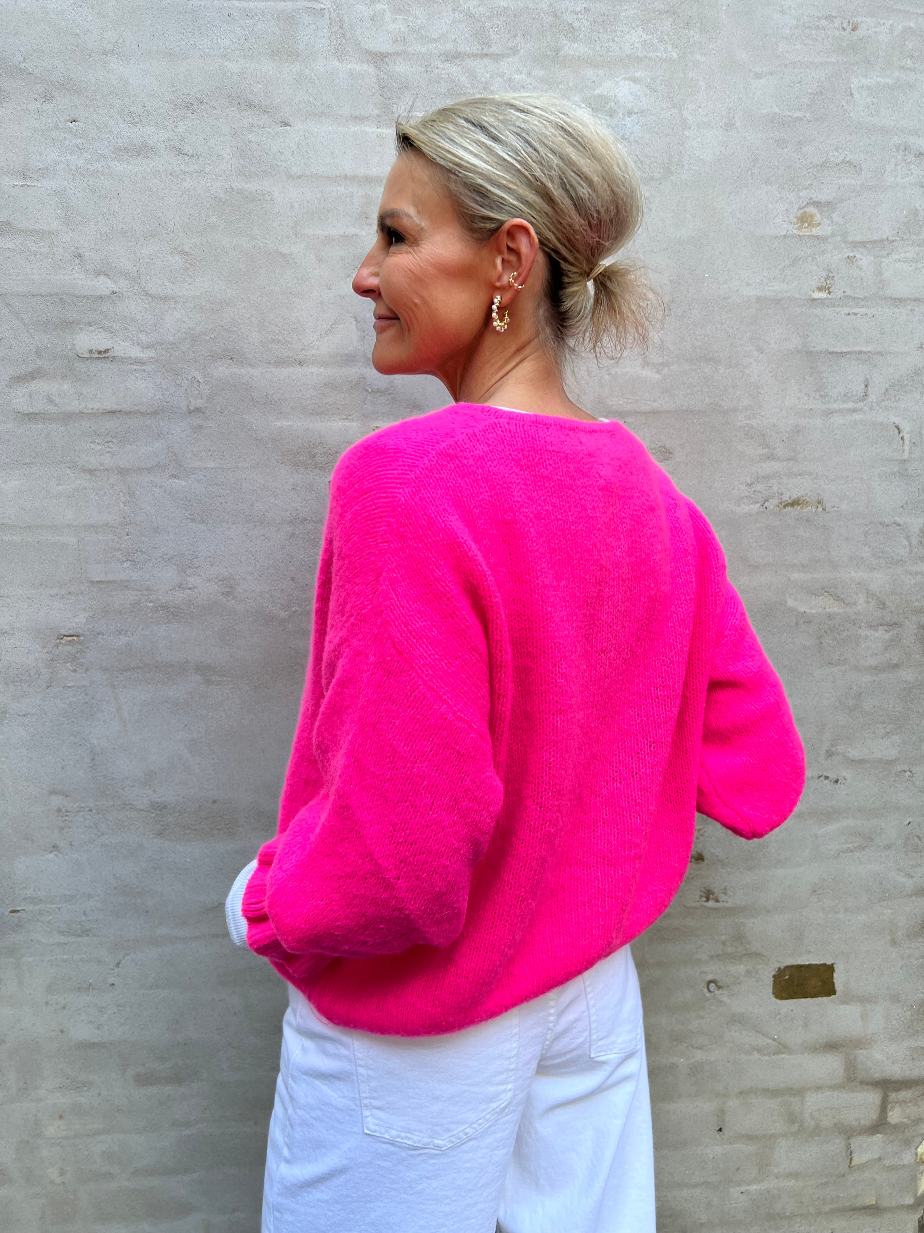 Juliana knit cardigan fuxia fluo