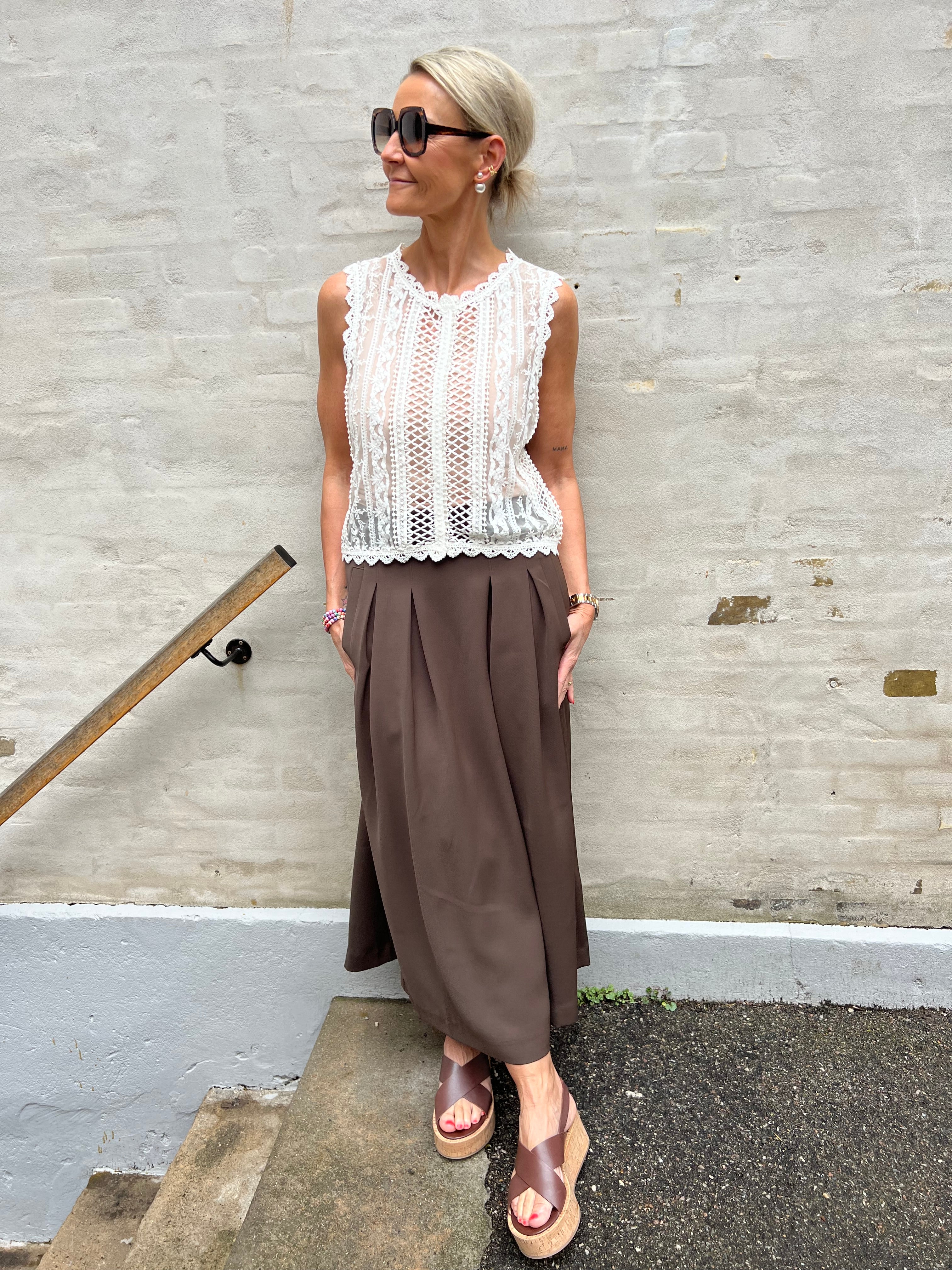 Anya pleat skirt - Mocca