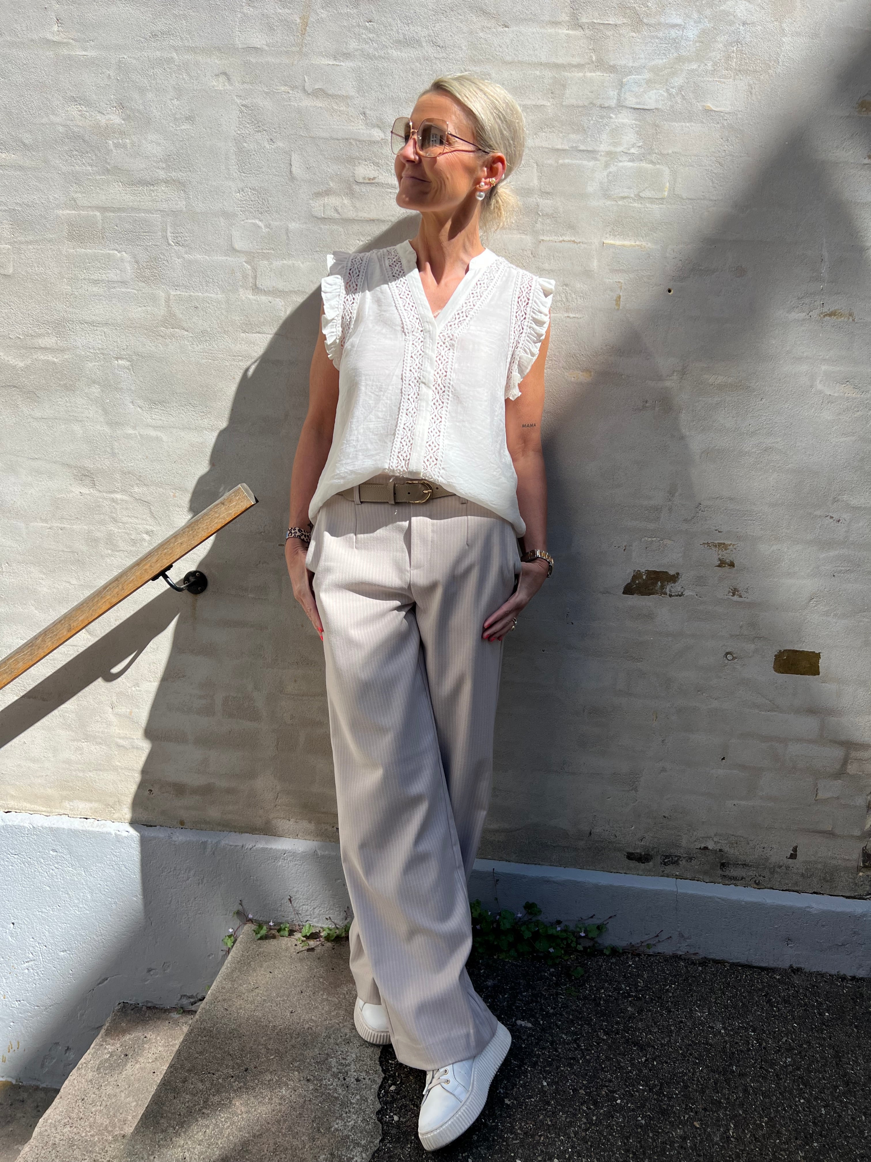 Lisa Wide Pant Sandshell/Cloud Dancer