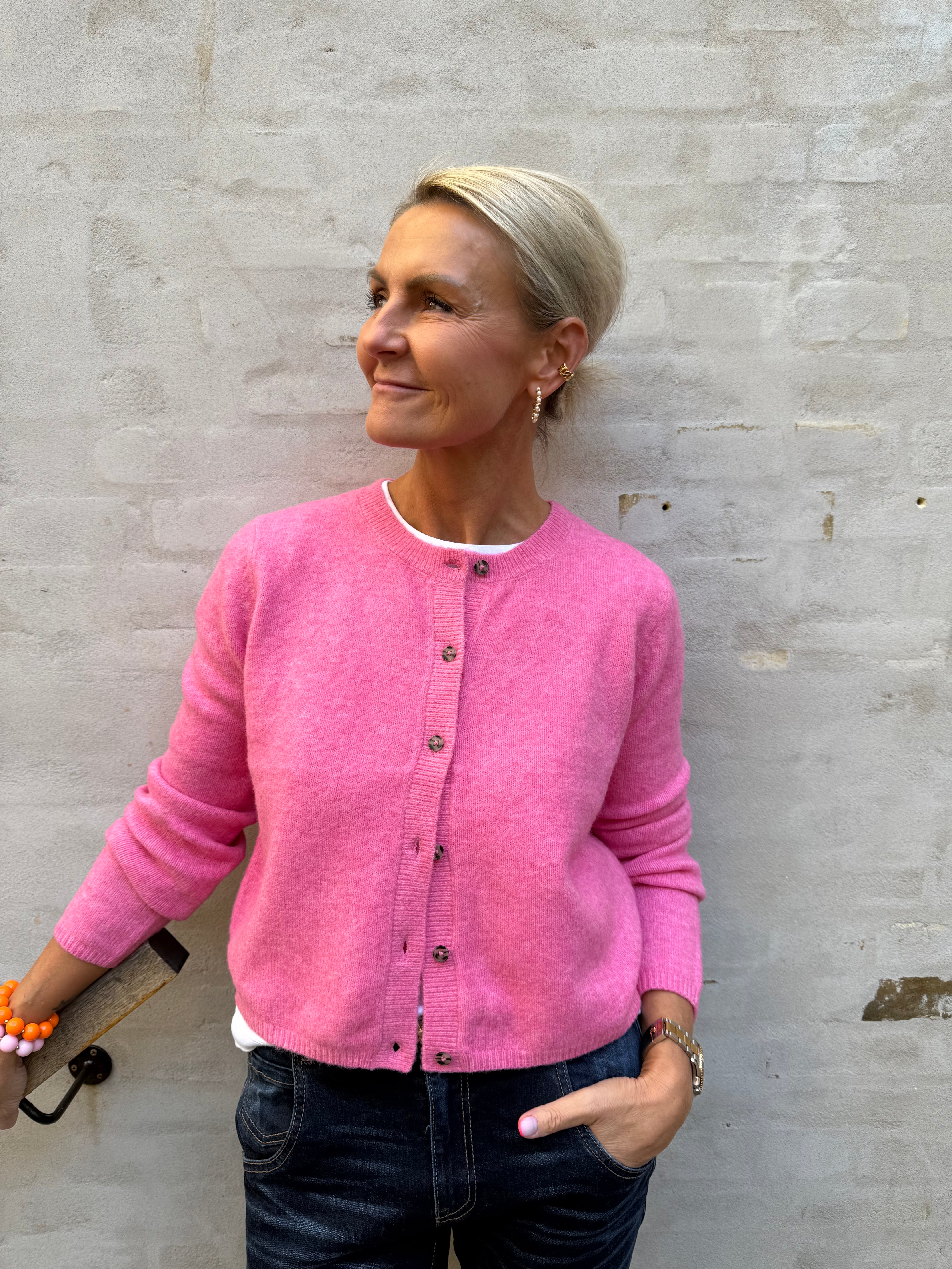 CHLOE LIFE CARDIGAN - Pink Cosmos MELANGE