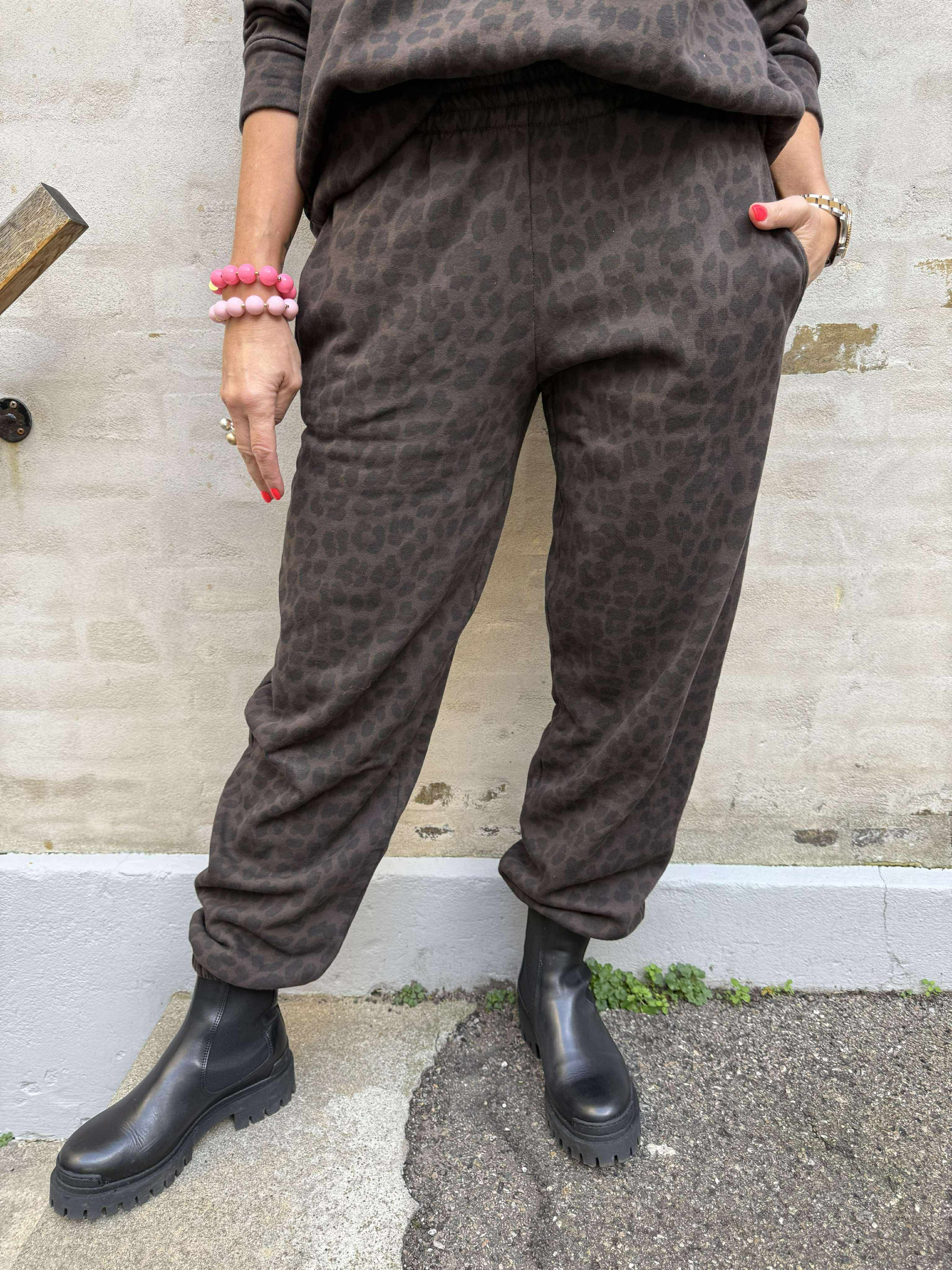 Dea Sweat Pant - Dark Leopard