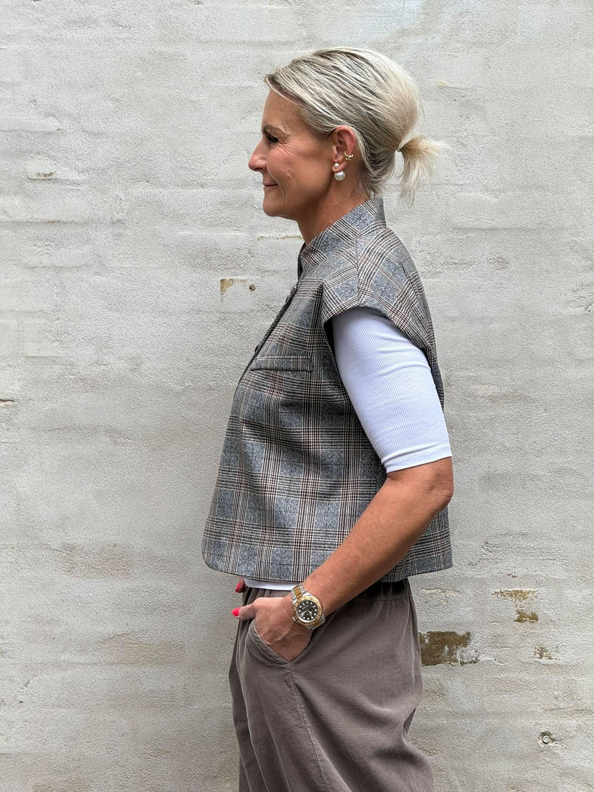 Victoria Vest - Grey Check