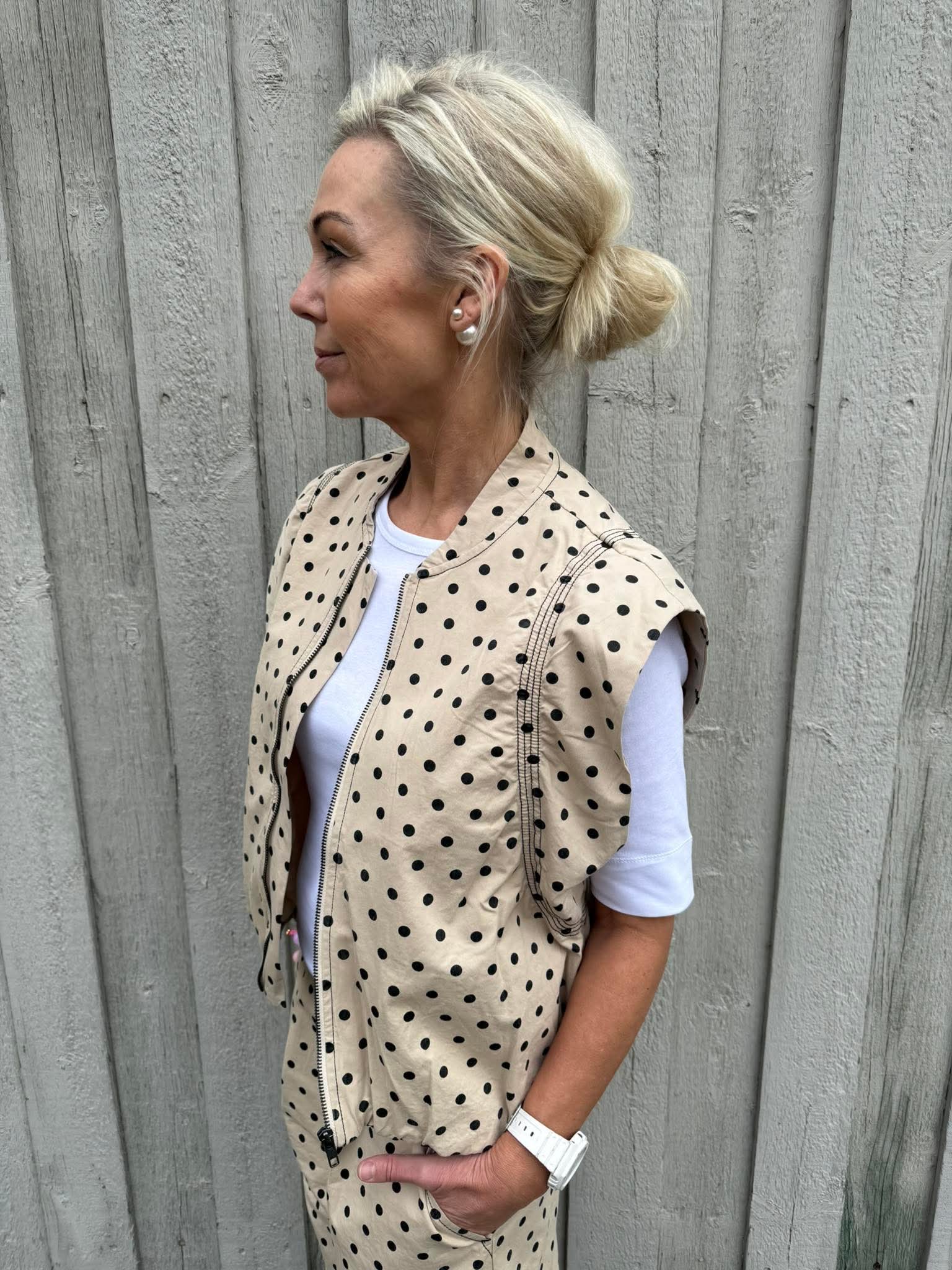 DiddiCC Cargo Dot Waistcoat - Bone