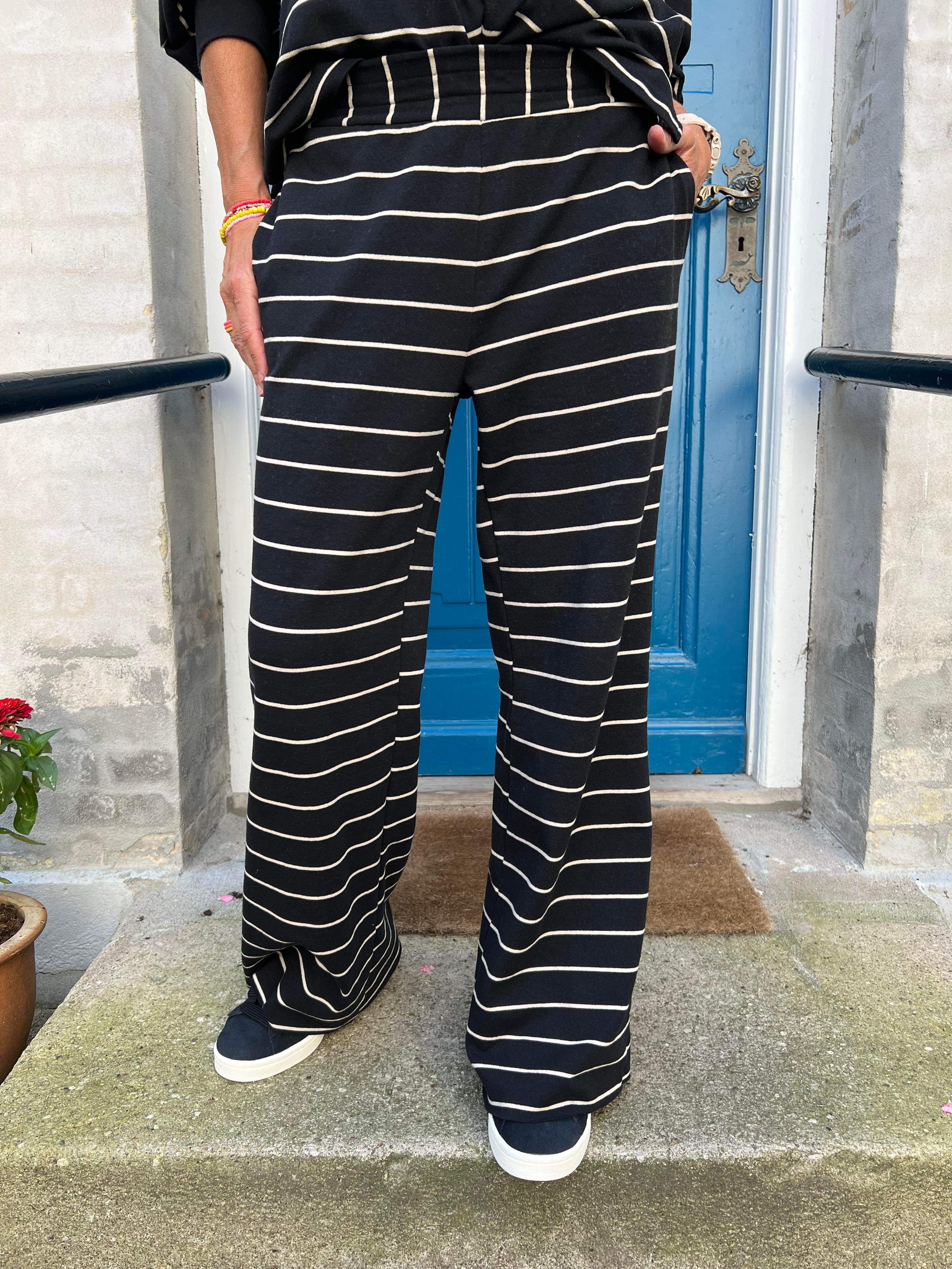 Jay striped sweatpant black