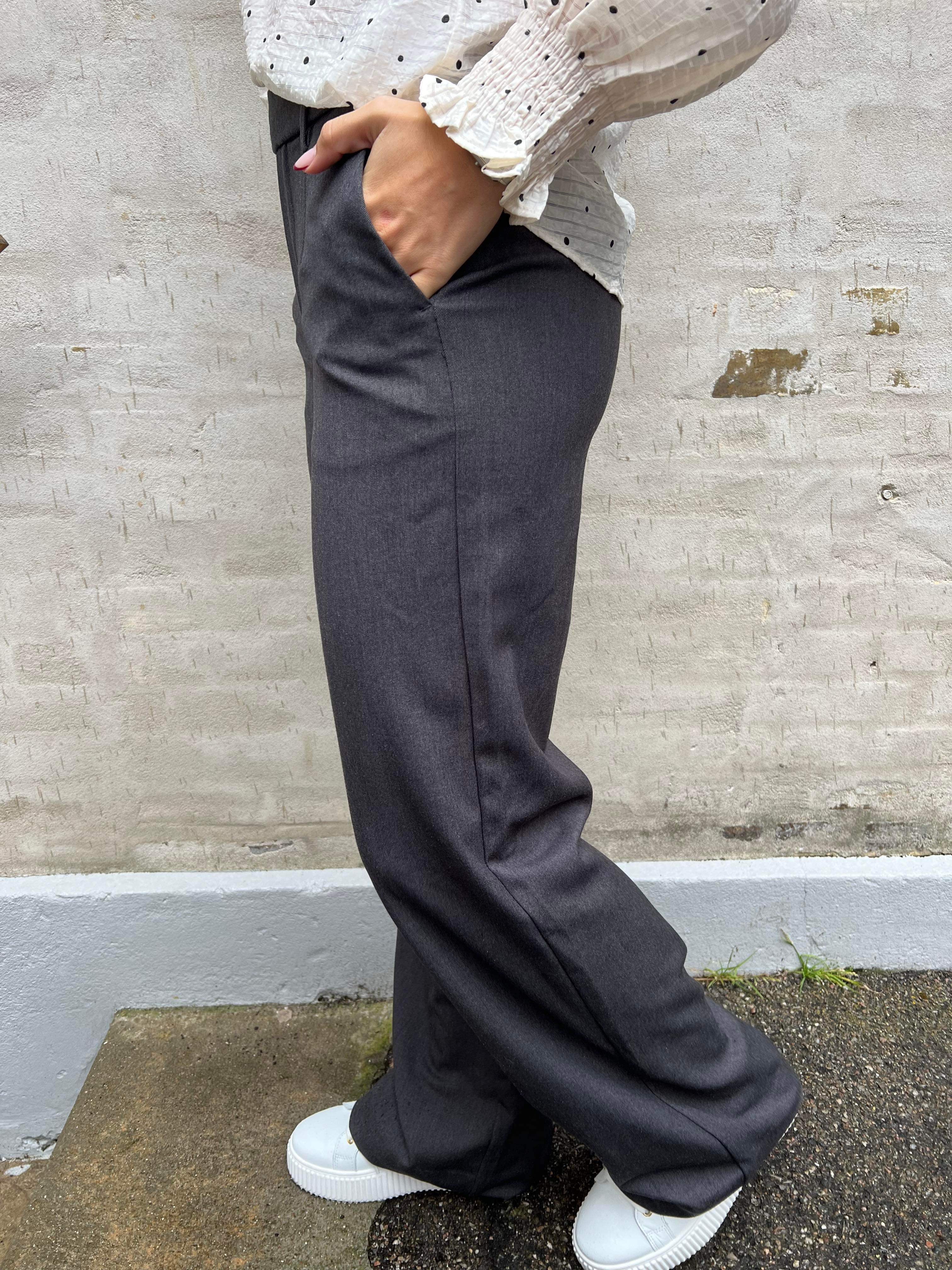 Lisa WIDE pant medium grey melange