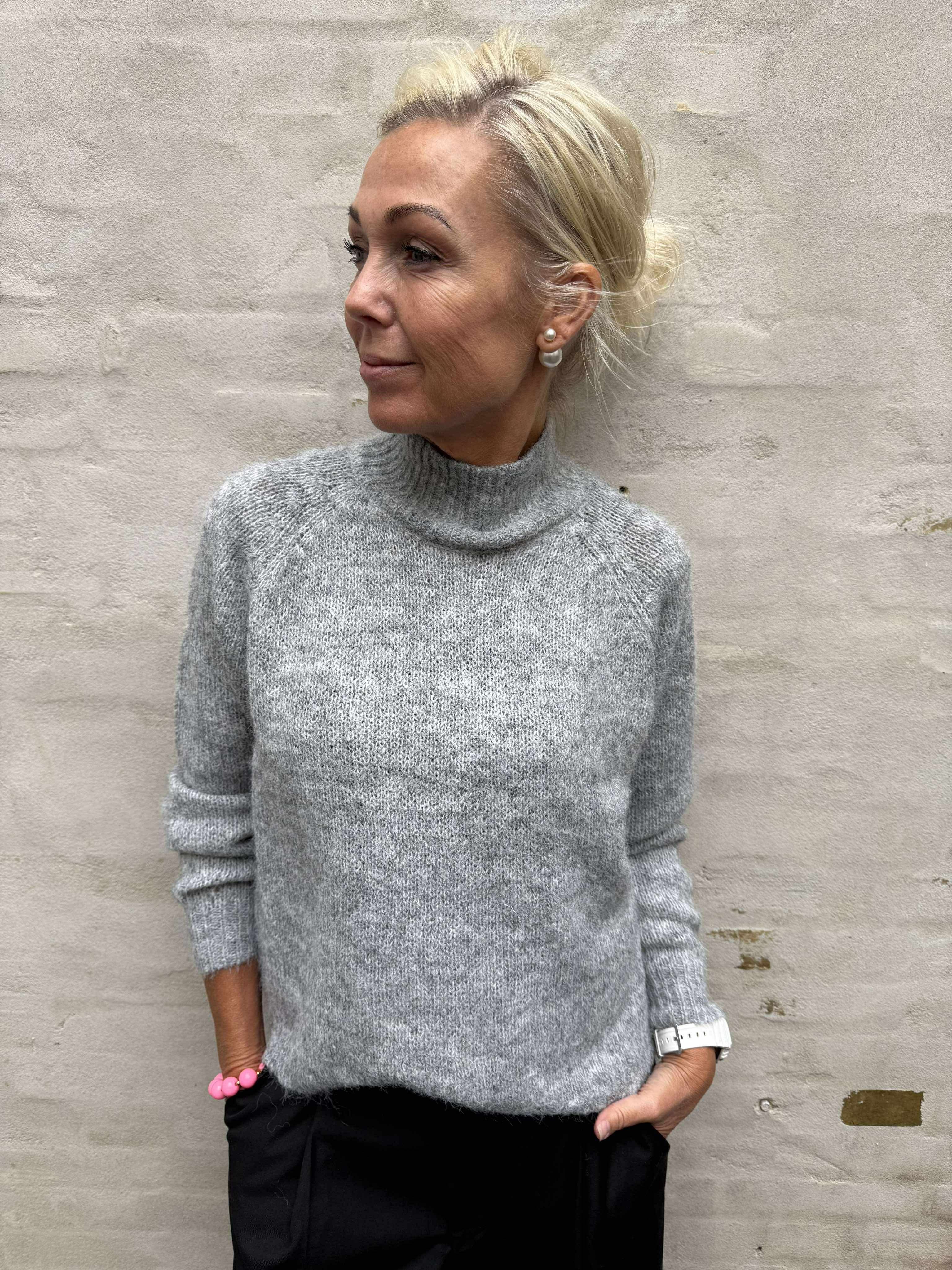 ZOEY LIFE L/S RAGLAN PULLOVER - Light Grey Melange