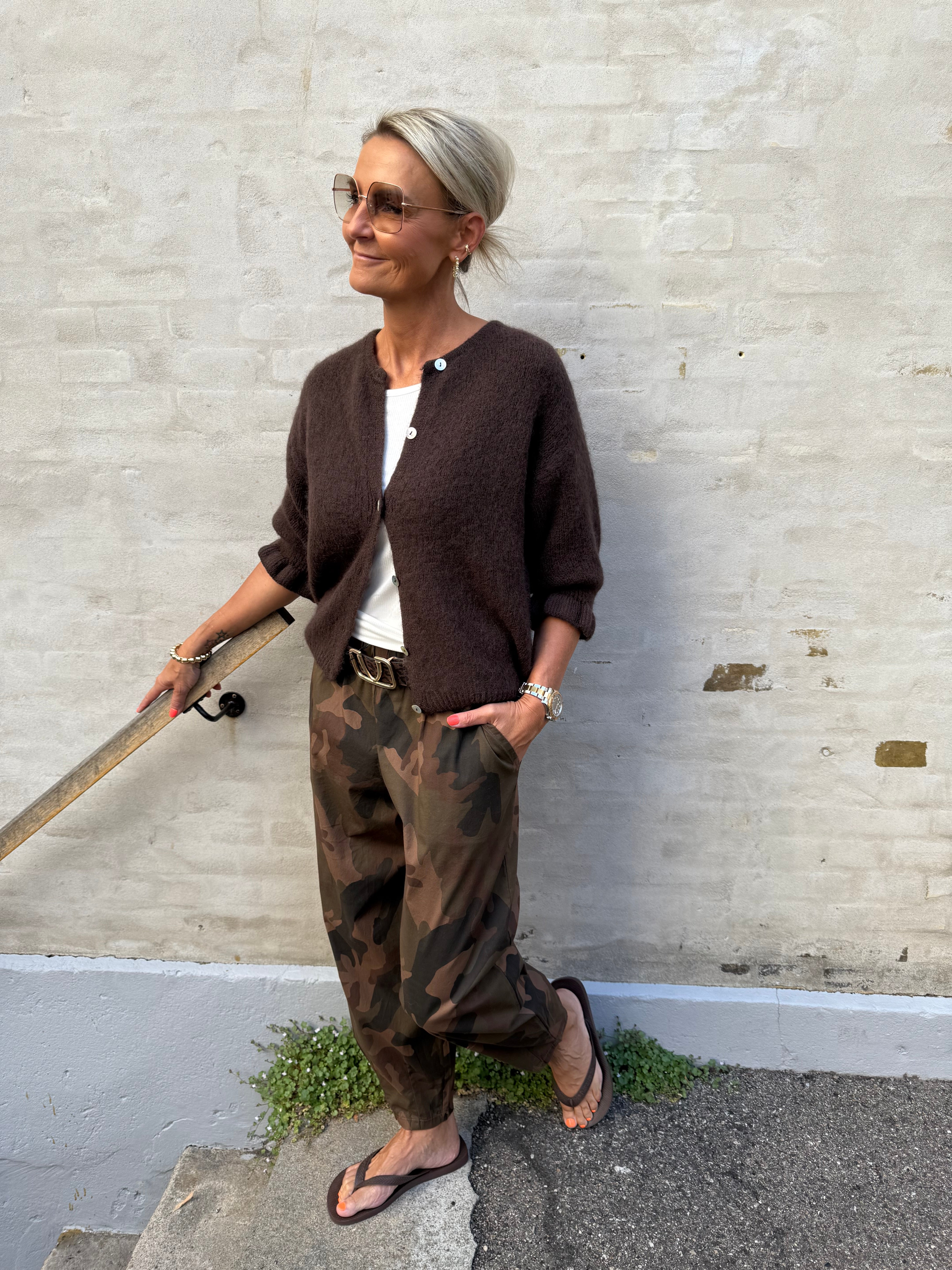 Abbie Barrel Pant - Brown Camou