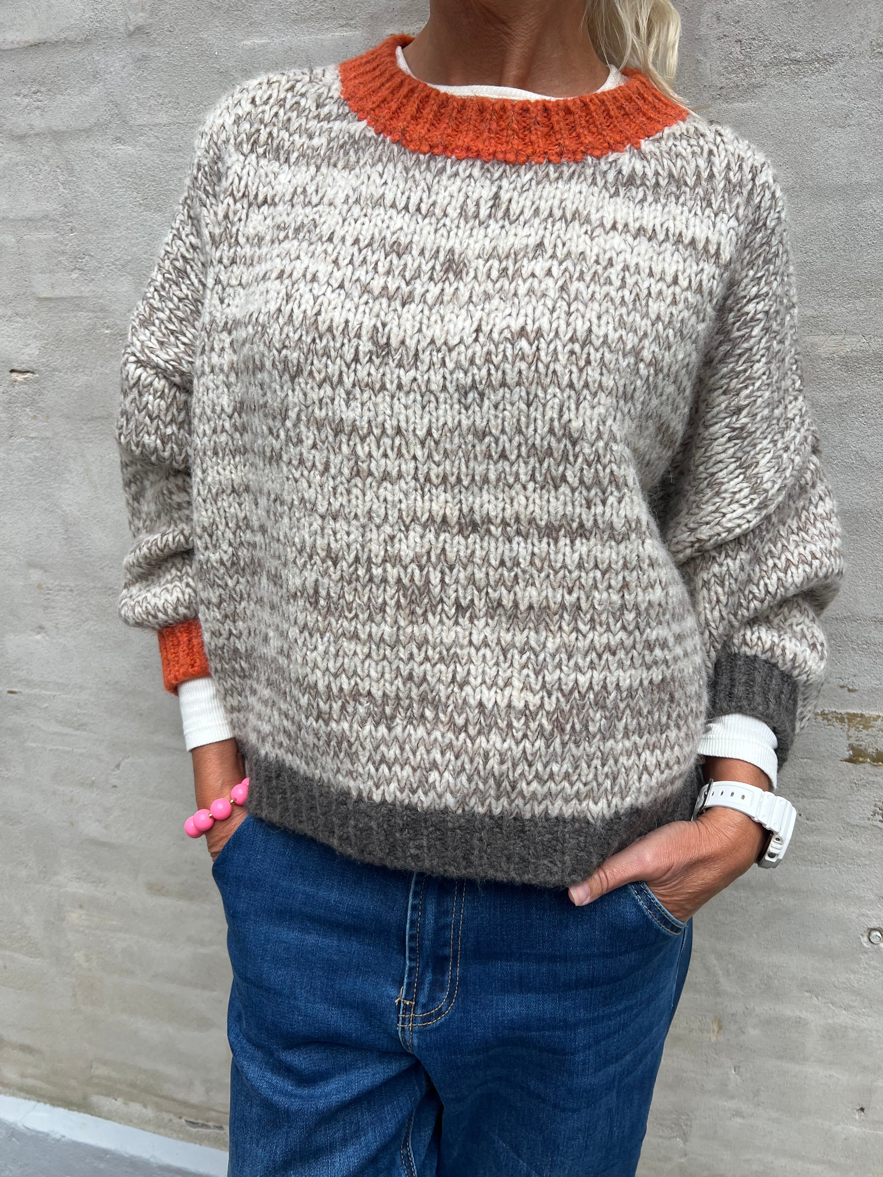 Loretta Knit - Beige/Pumpkin
