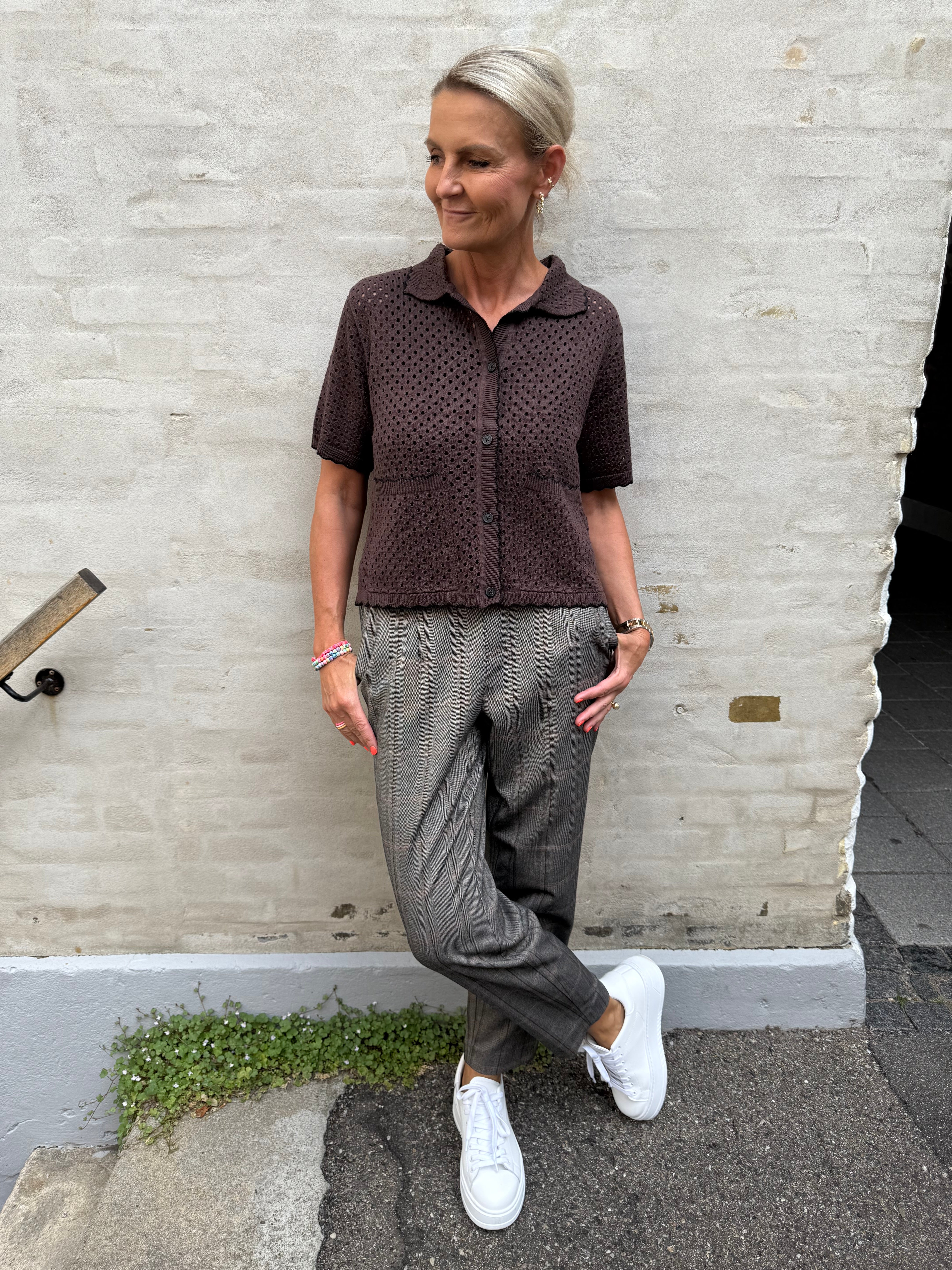 LYNEL CARDIGAN - Seal Brown Black