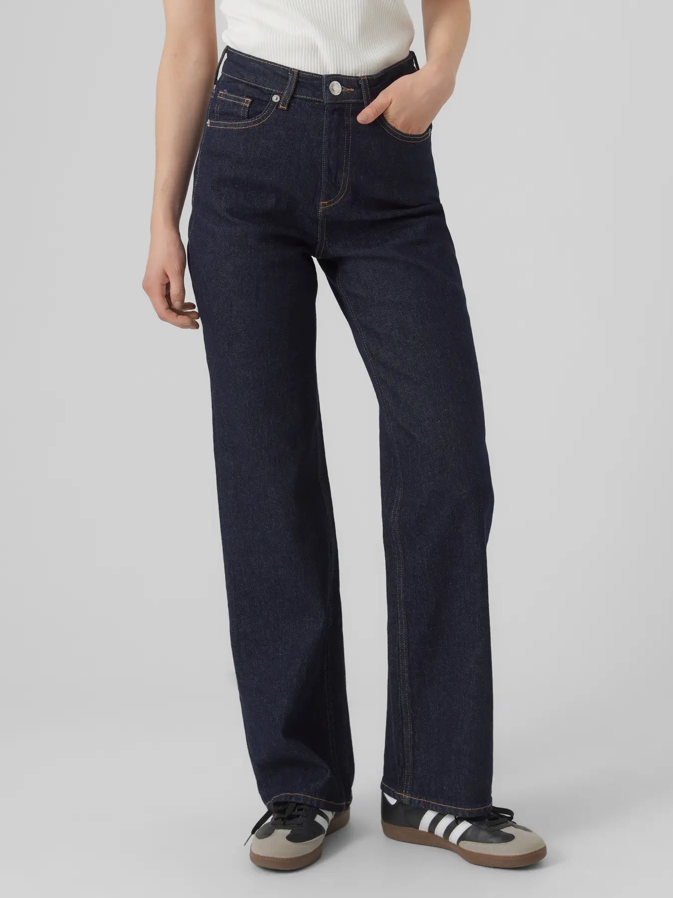 TESSA WIDE JEANS - Dark Blue Denim