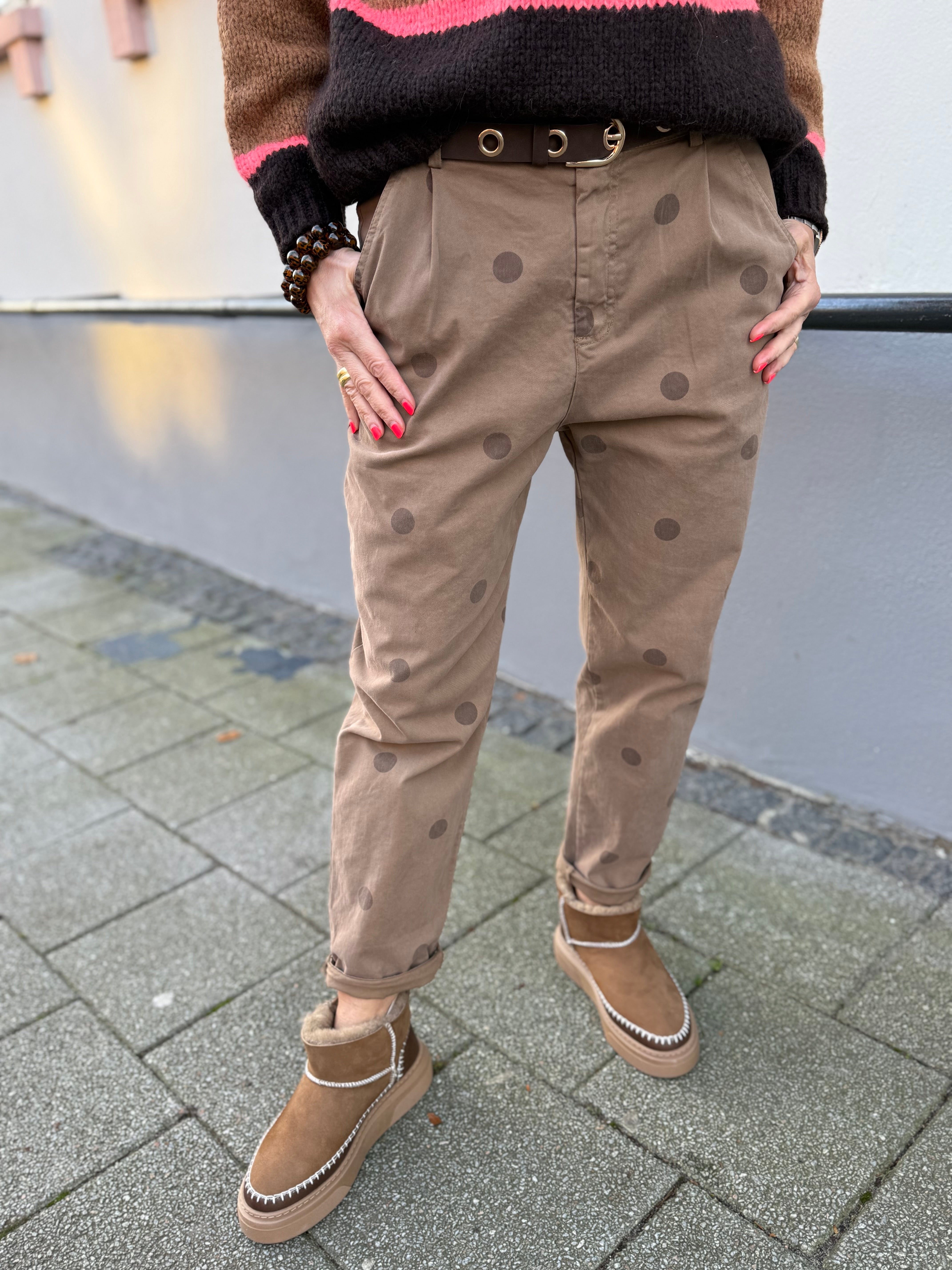 Dot Pants - Camel Dot