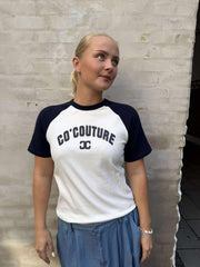 Edgecc Block Tee Offwhite/navy