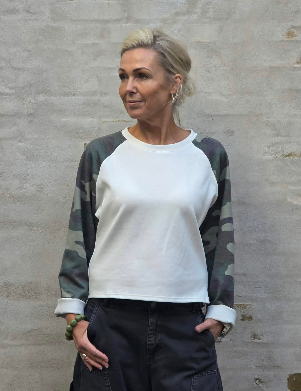 Camo 10 Sweat - Vit/Military