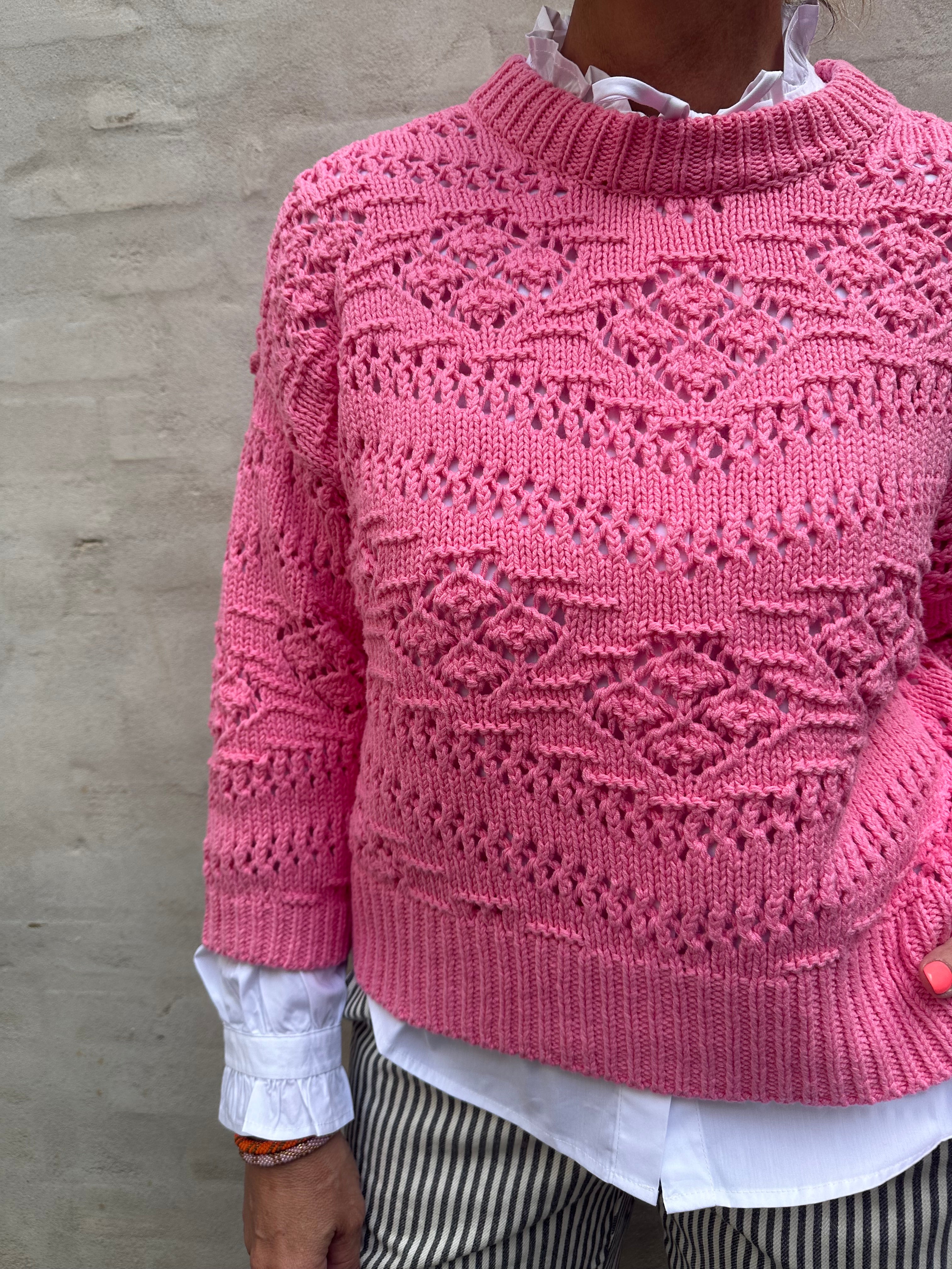 Niana 3/4 o-neck knit pink