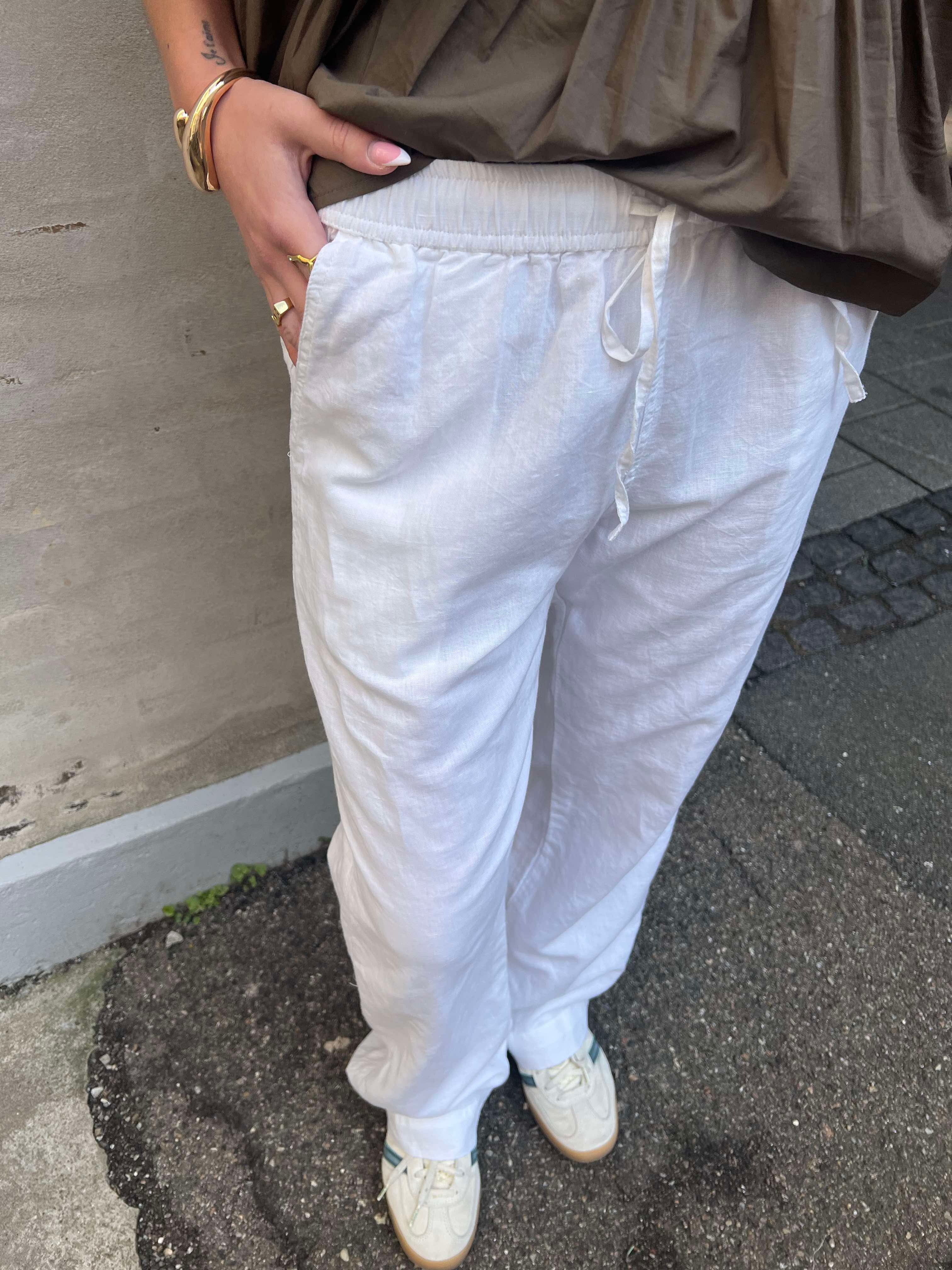 Sonar linen pants white