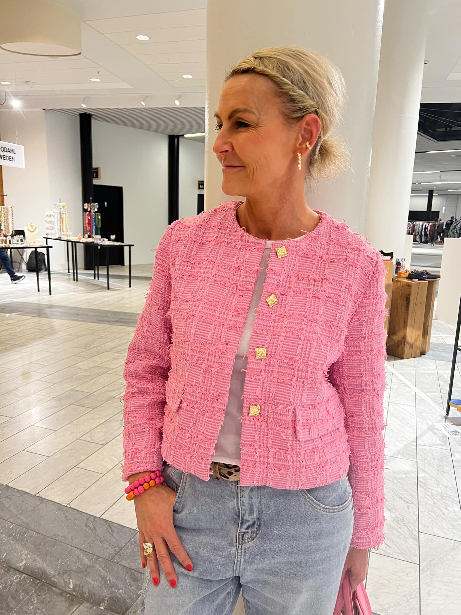 Cala check boucle jacket candyfloss