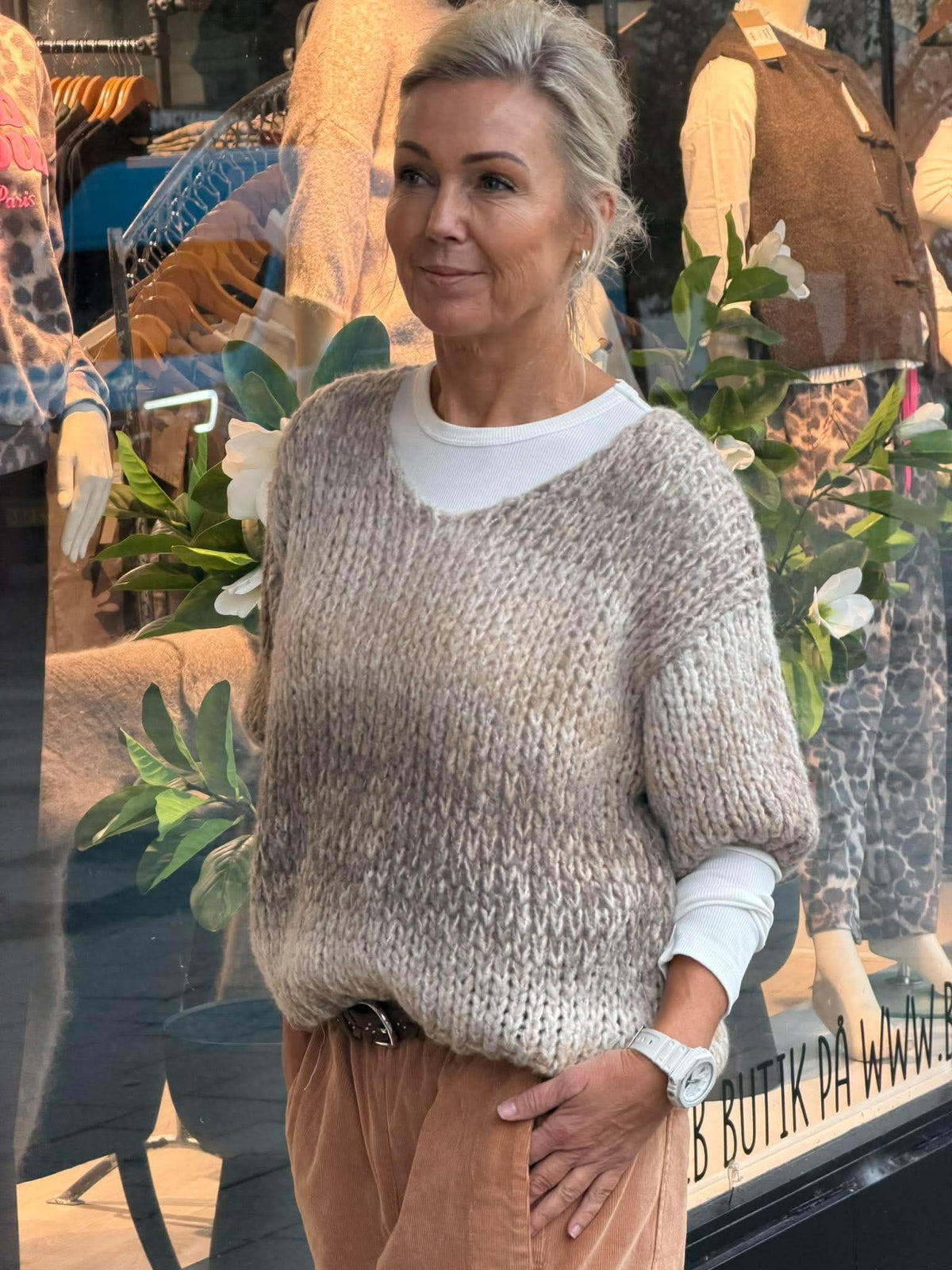 Grace Pullover - Grey/Beige