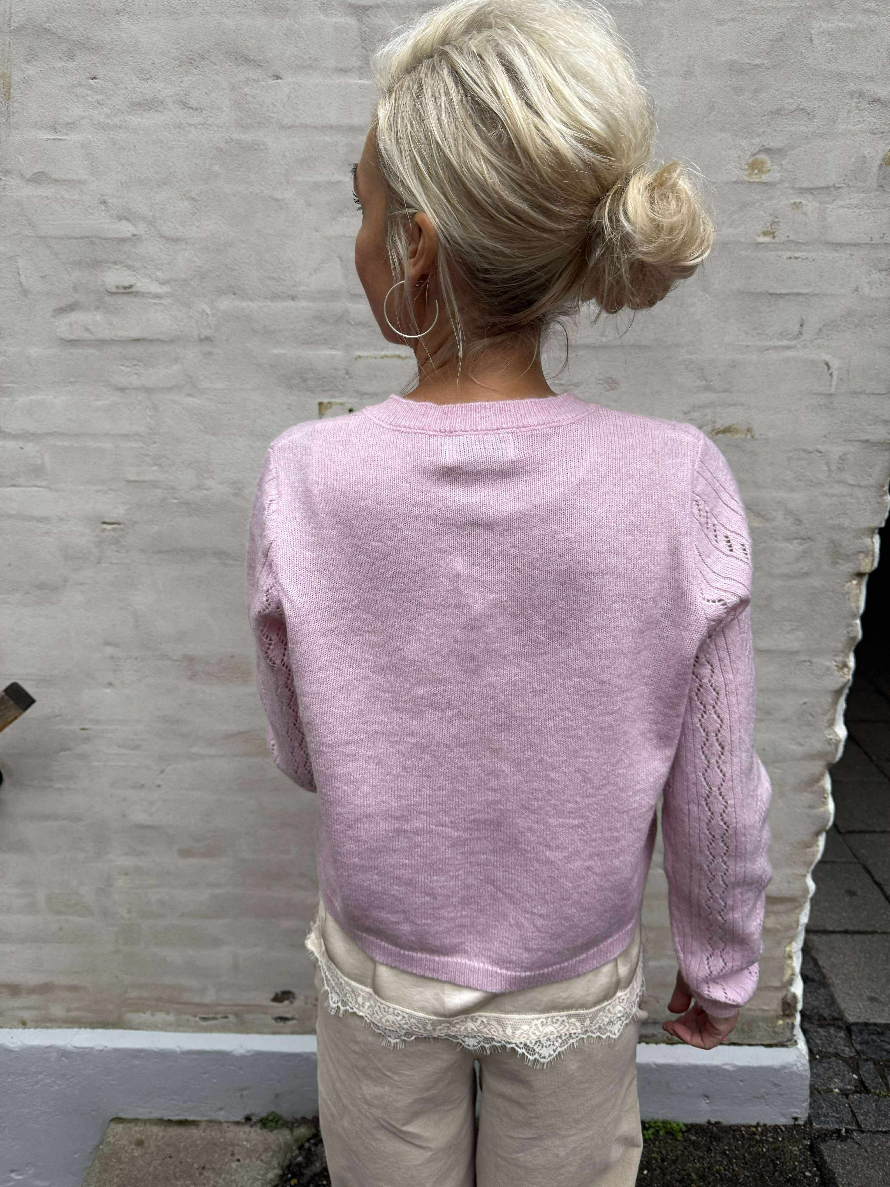 APRIL LIFE LS O-NECK CARDIGAN - Fragrant Lilac MELANGE