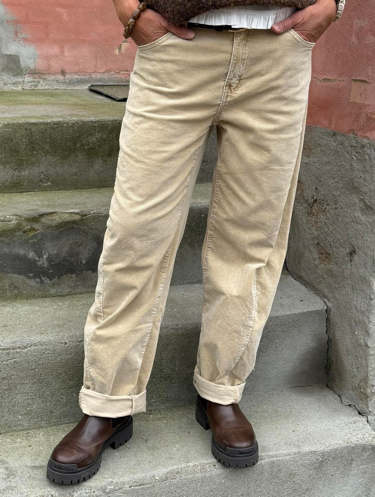 Moffe Corduroy Pants - Beige