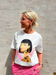 Cleopatra T-shirt - Vit/Rosa/Orange