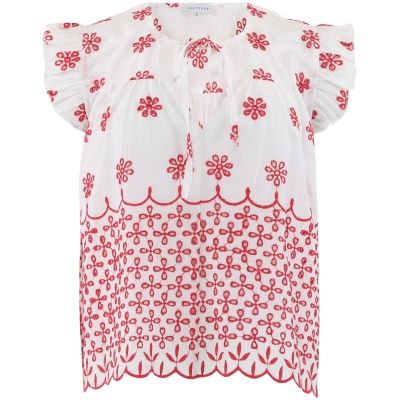 Lilly embrodery white/red
