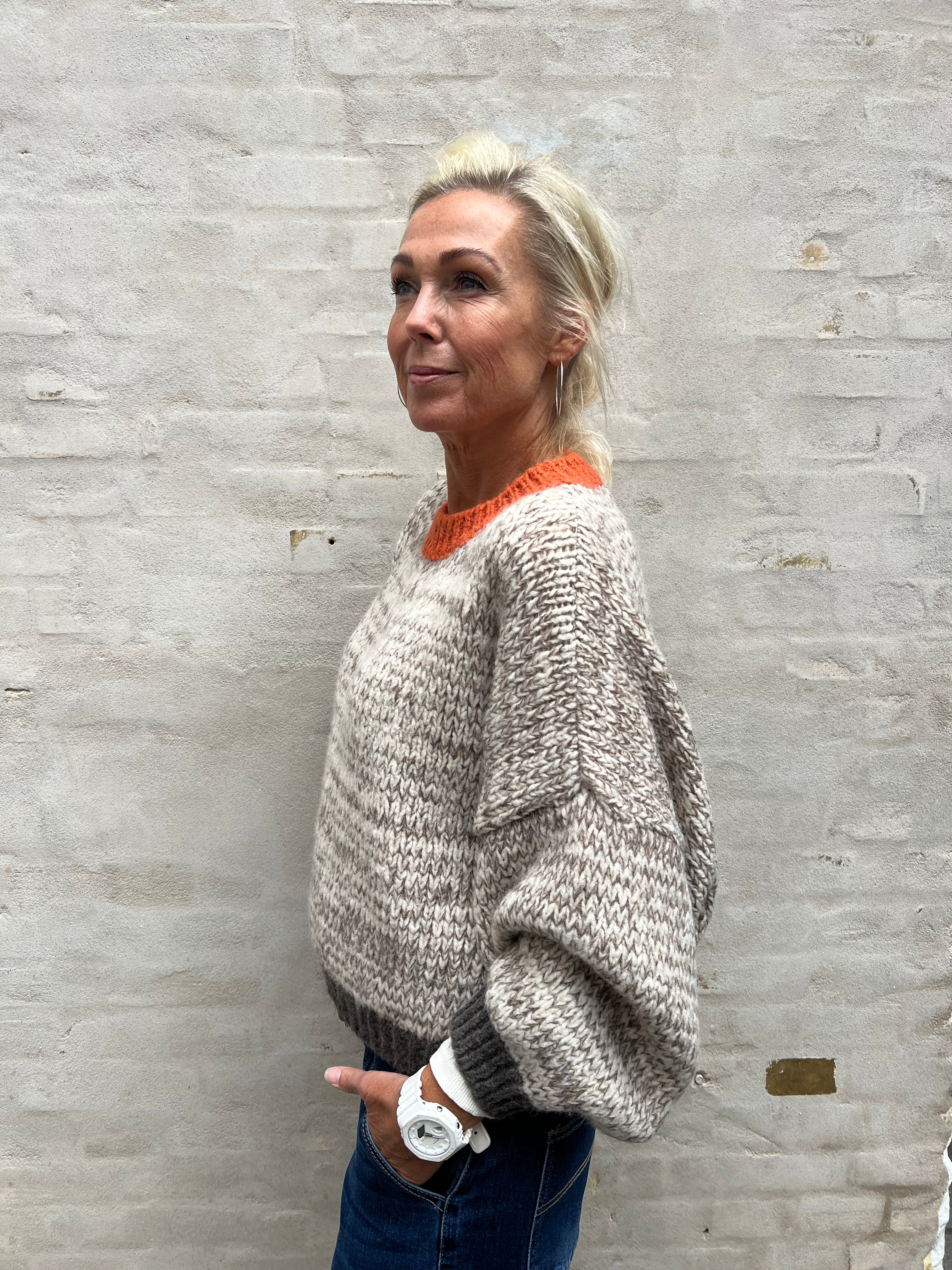 Loretta Knit - Beige/Pumpkin