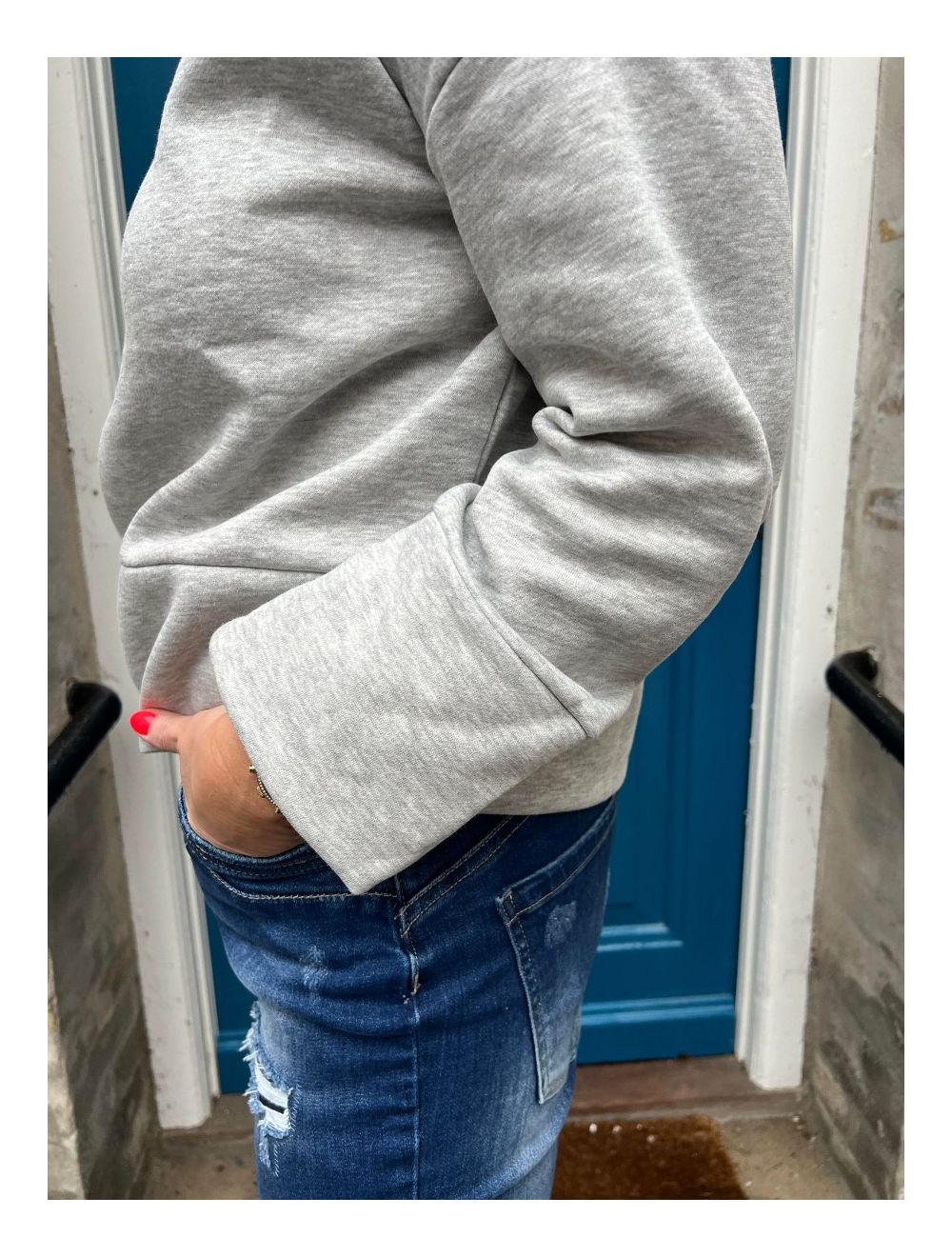 Makenna ls hoodie light grey