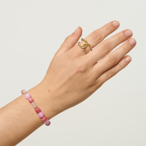 Fie Armbånd - Guld/Pink