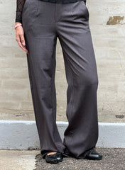 LISA WIDE PANT NOOS - Medium Grey Melange