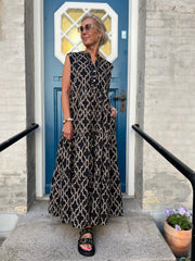 Geisha Dress - Black and Beige
