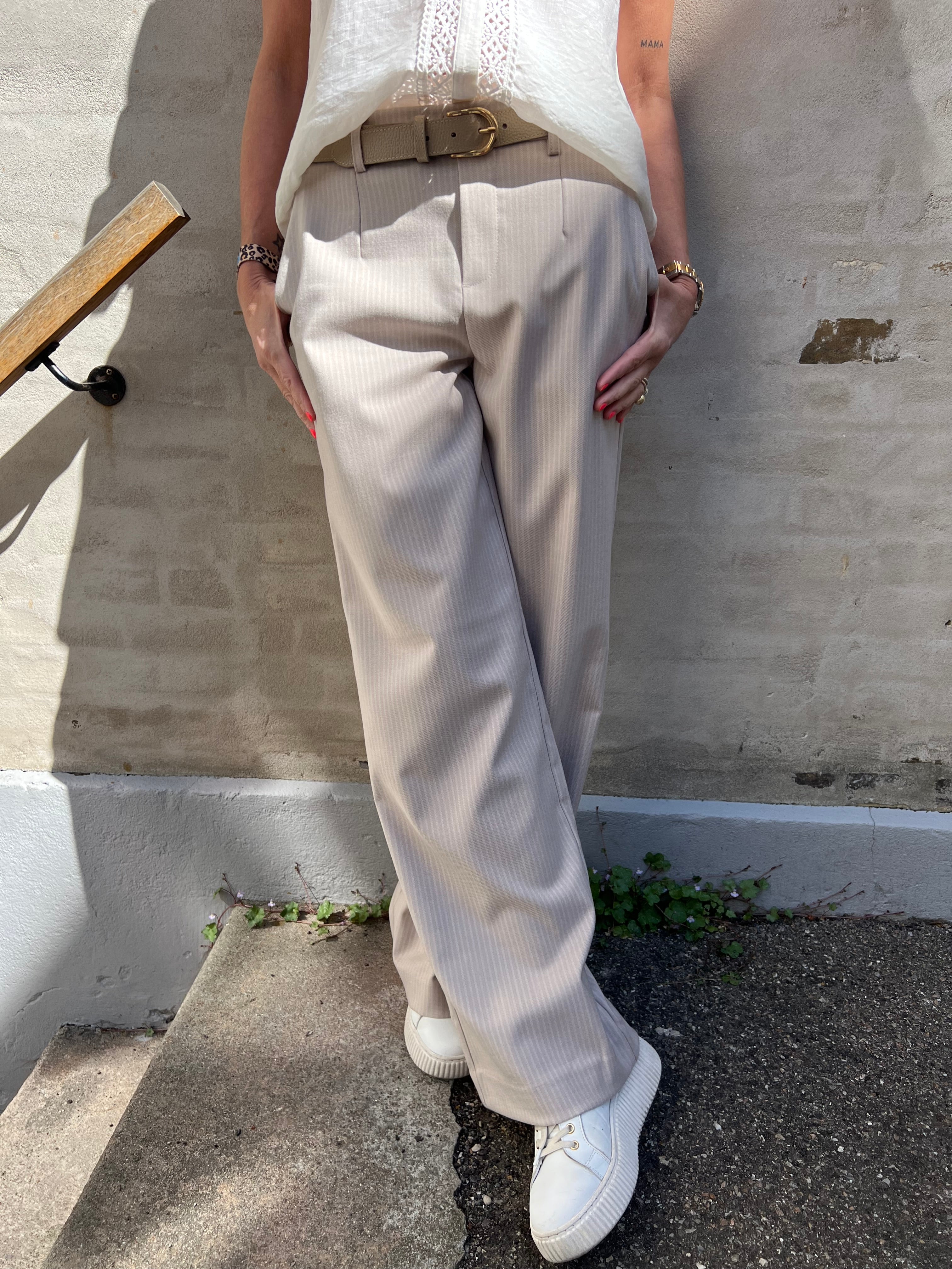 Lisa Wide Pant Sandshell/Cloud Dancer