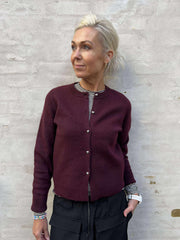 KACY LS O-NECK CARDIGAN - Winetasting W. MELANGE